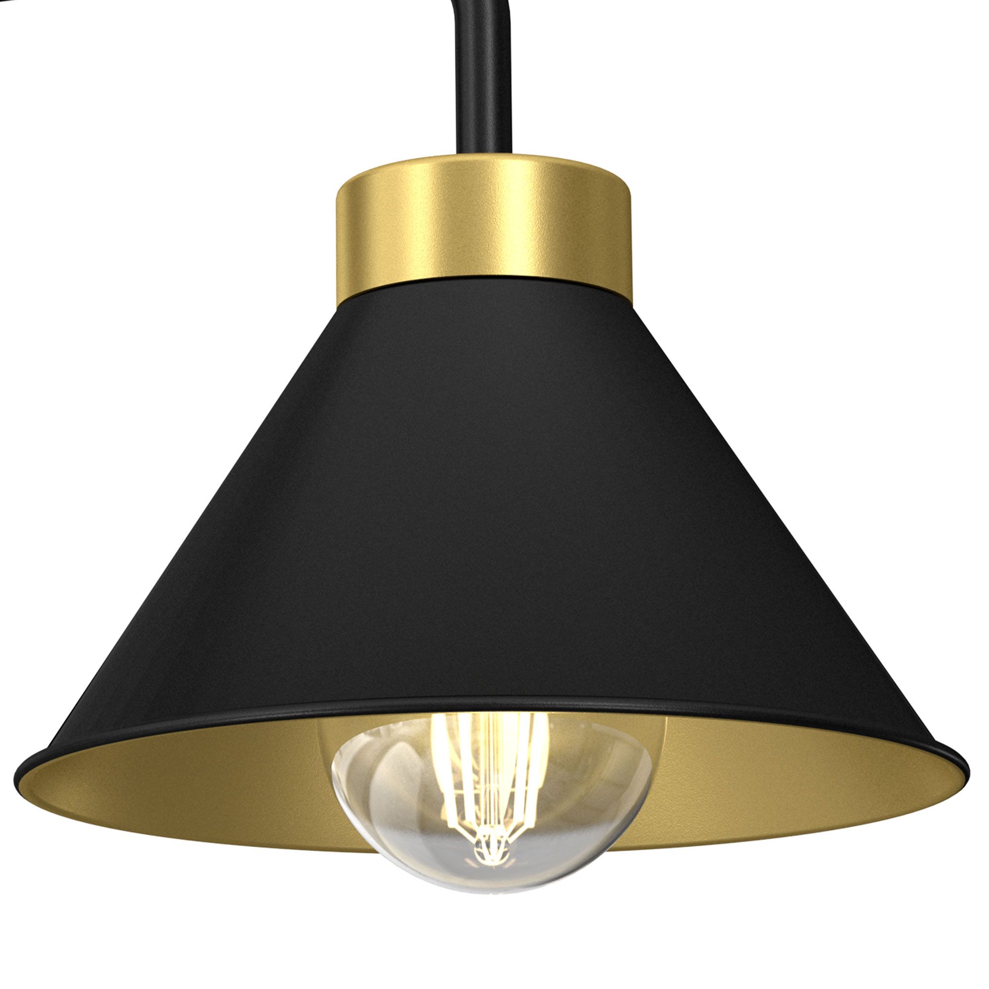 Wandlampe Schwarz Gold E27 Metall Loft Design