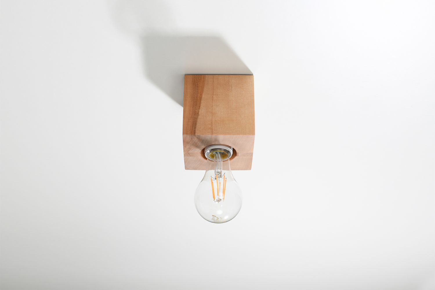 Spot Lampe Holz quadratisch B:10cm klein Modern kompakt