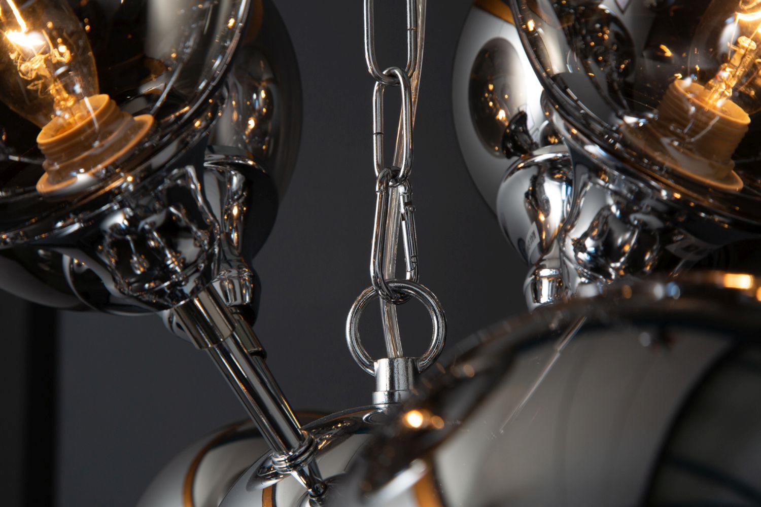 Pendelleuchte Kugel Schirme in Silber Modern Design