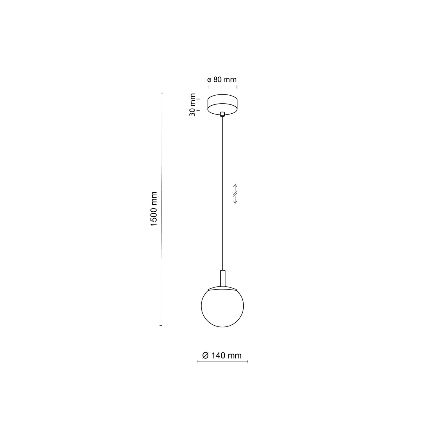 Lampe à suspendre verre Abat-jour sphérique Ø 14 cm rond en or G9