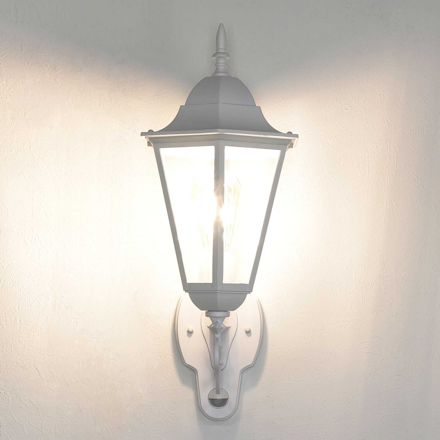 Grande lampe d'extérieur avec détecteur de mouvement E27 Blanc IP44