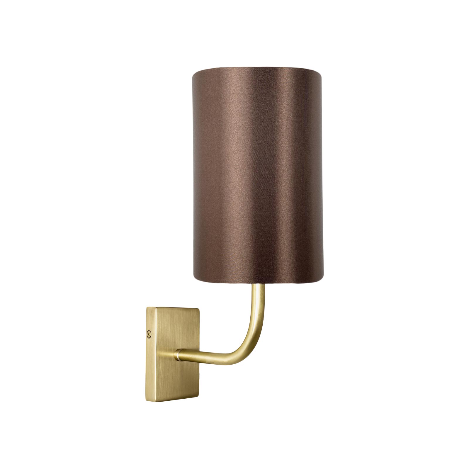 Wandlampe E27 in Bronze hell Braun Stoff Messing Modern