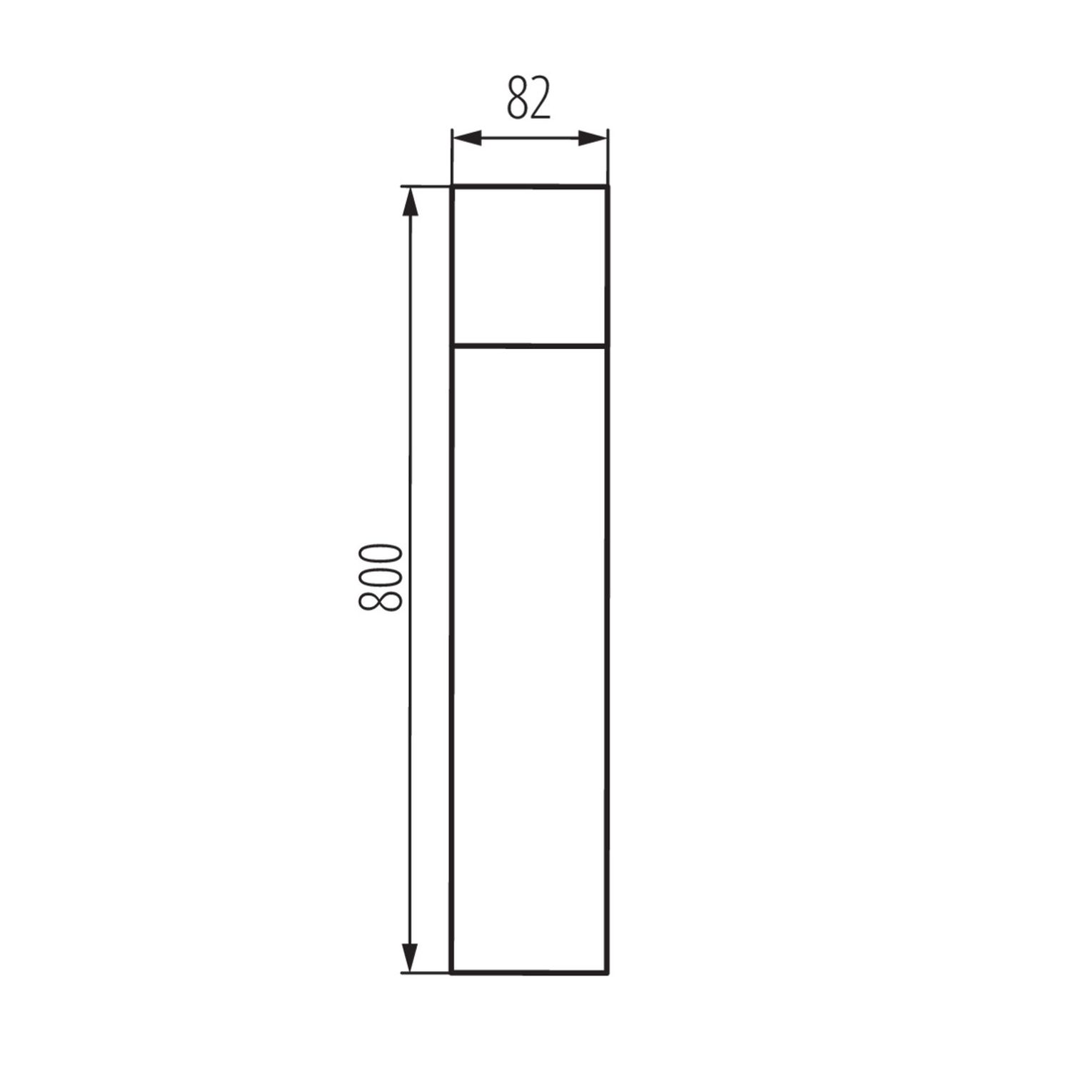 Lampe d'allée Anthracite 80 cm carré IP44 E27 ROIS