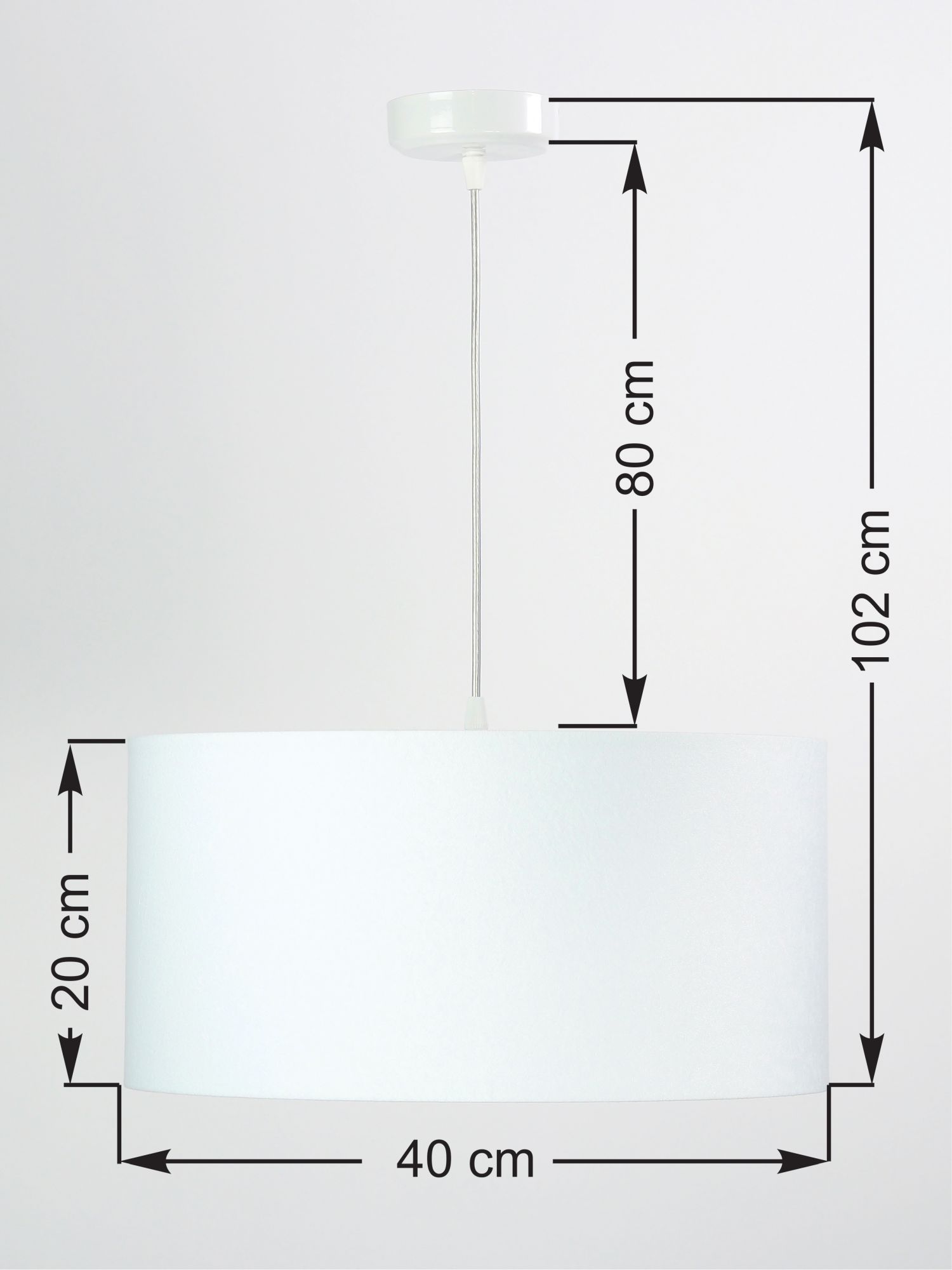 Hängelampe Weiß Retro rund Stoff Lampe Esszimmer
