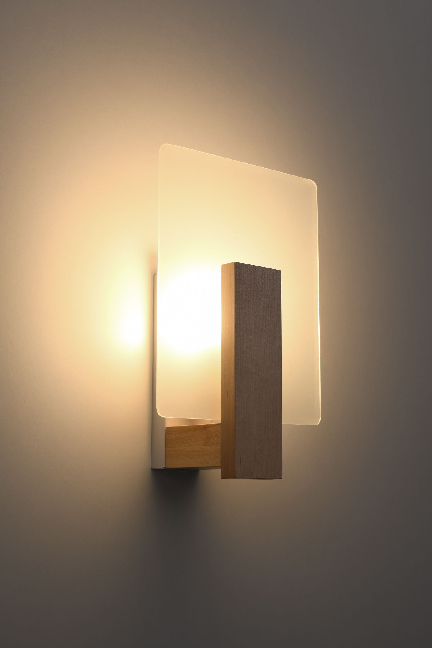 Wandlampe E14 Glas Holz Modern wohnlich DORETT