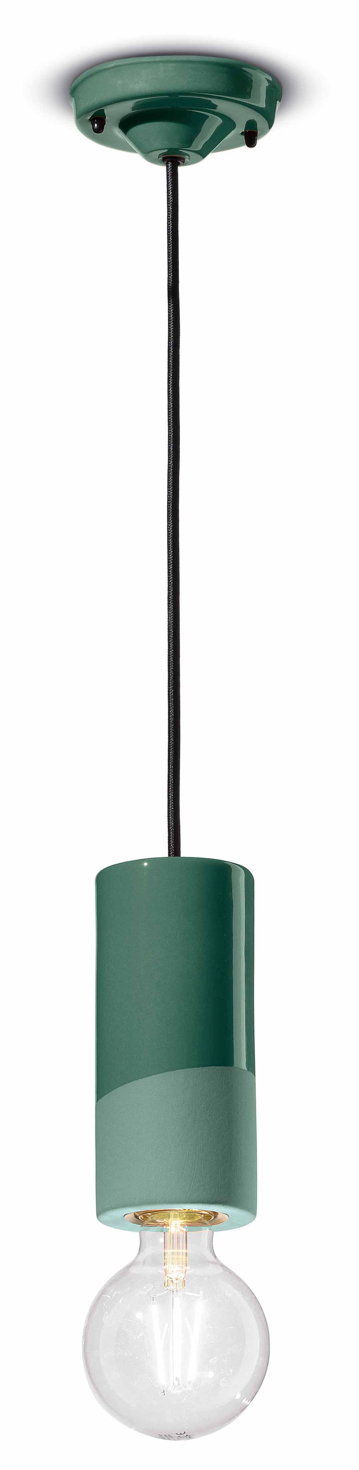 Lampe à suspendre céramique E27 ronde D : 8 cm vert