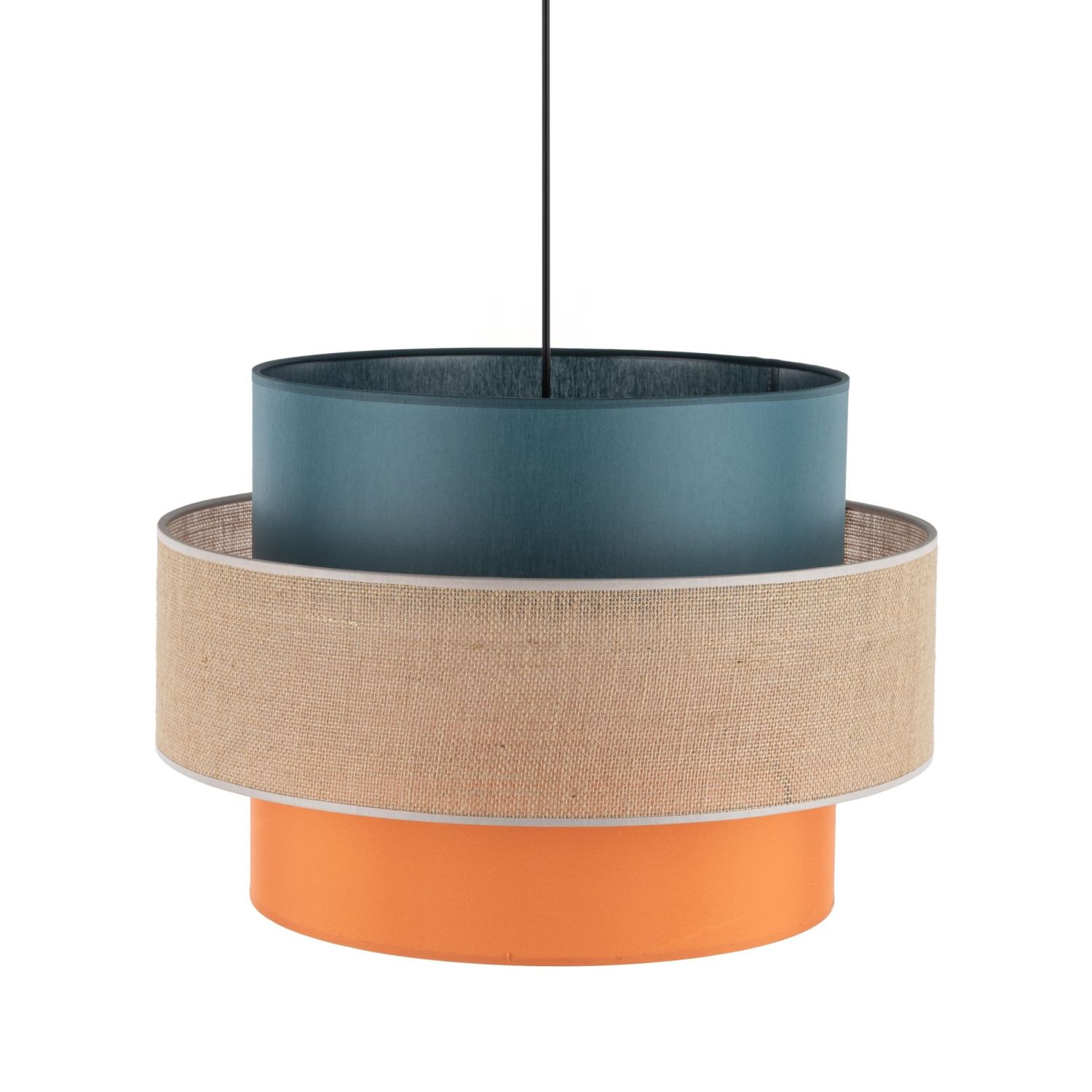 Suspension ronde Ø 50 cm H : max. 160 cm Tissu Jute Coloré E27