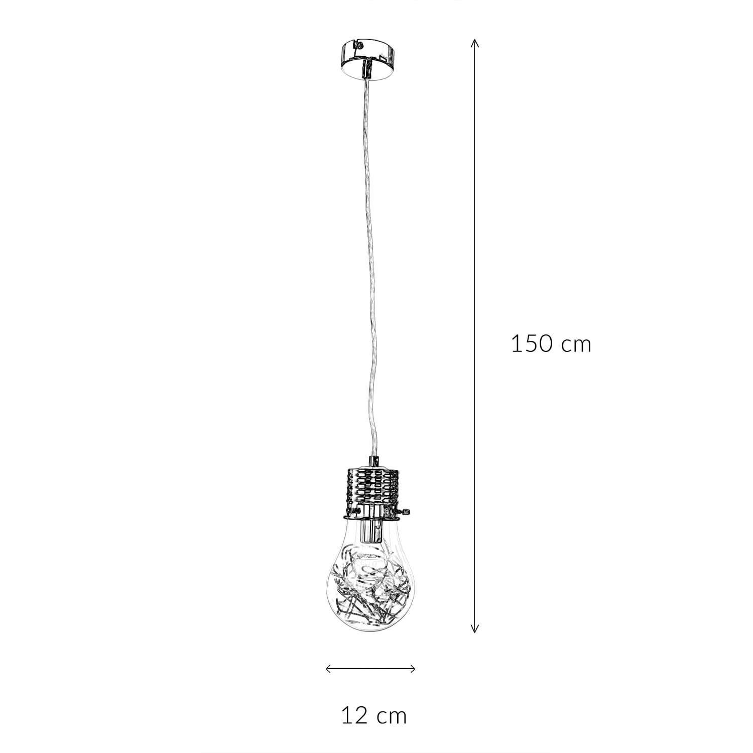 Lampe à suspendre verre métal design ampoule décoratif E14