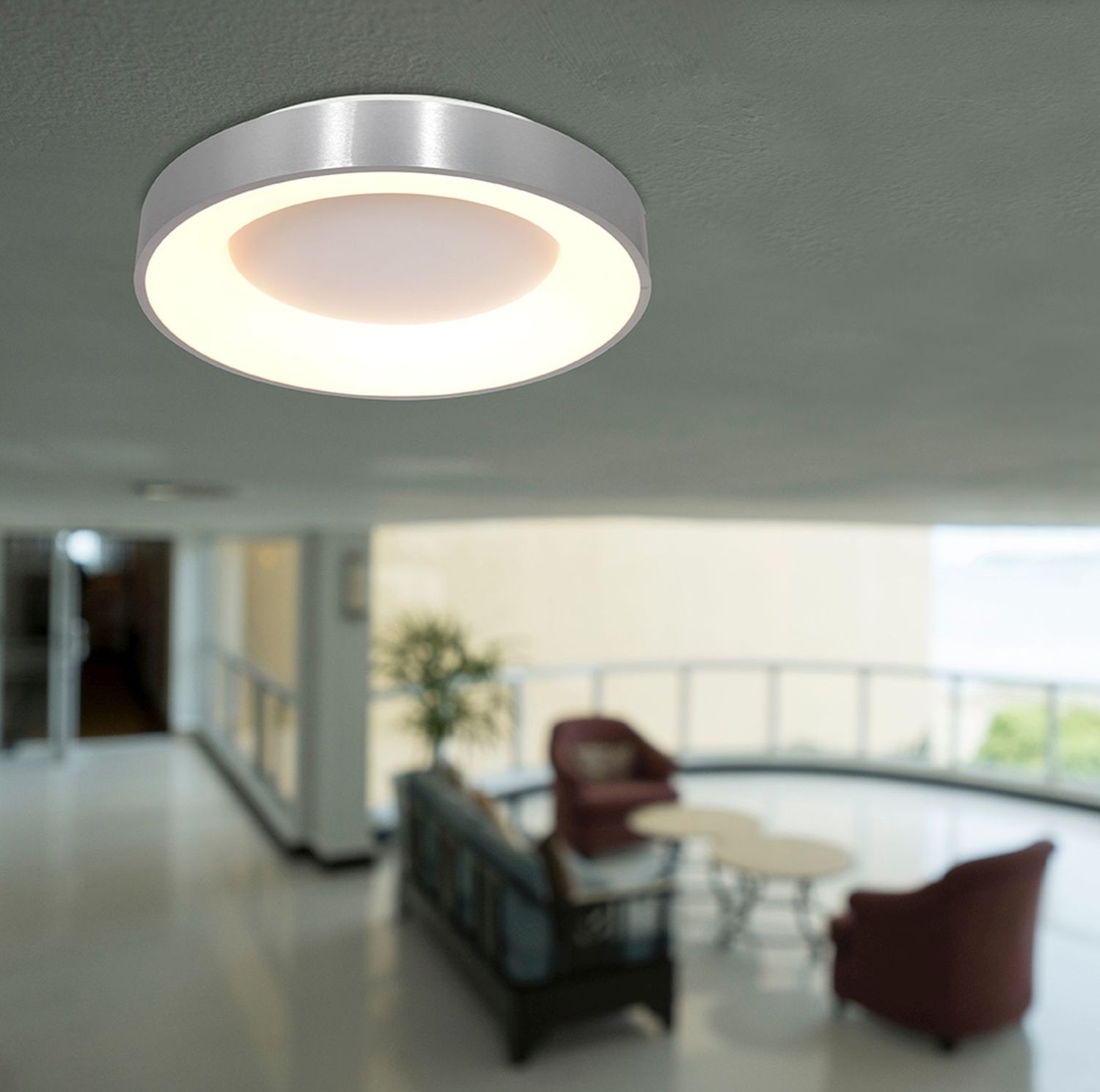 Blendarme LED plafonnier en argent blanc Ø30 cm rond