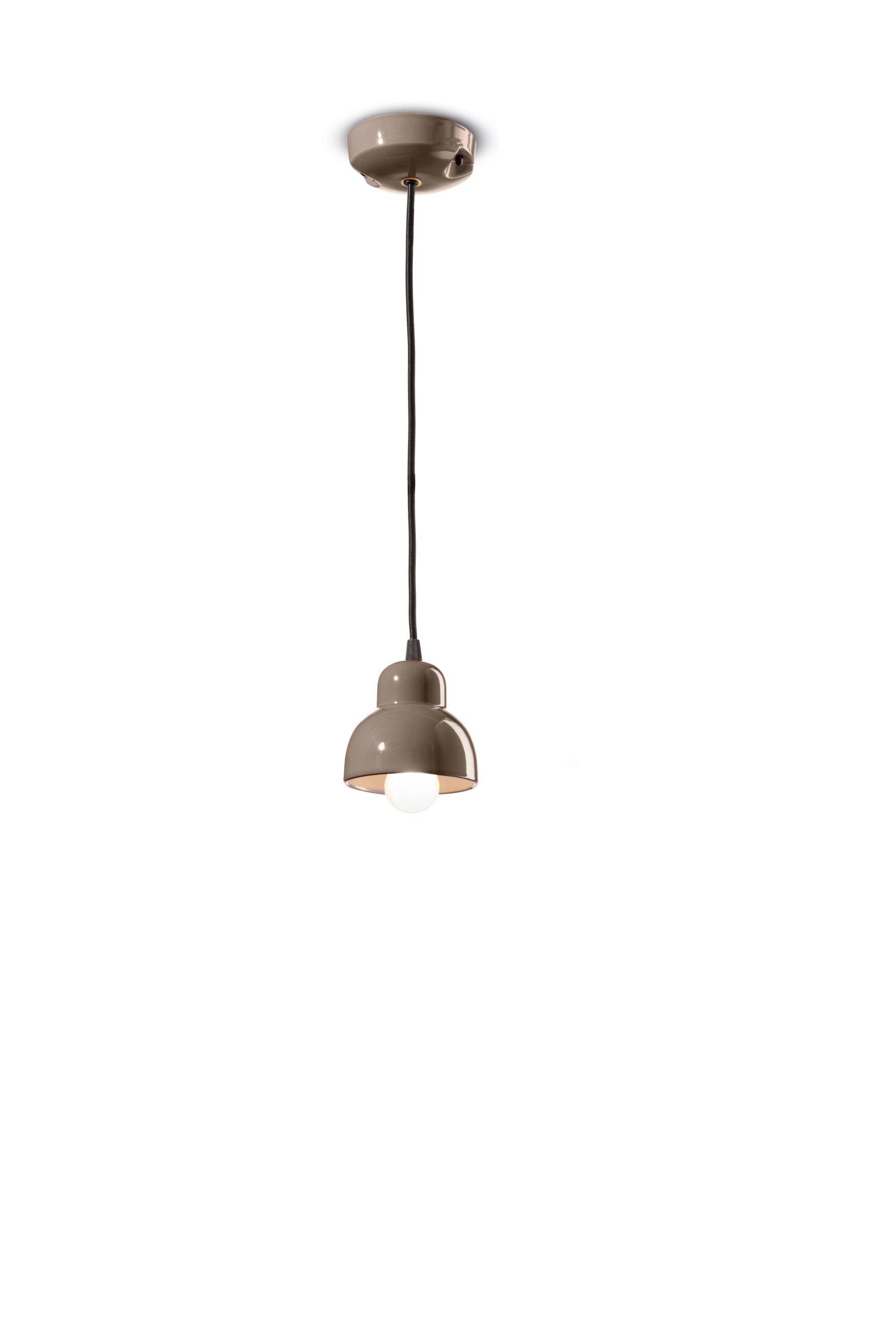 Lampe à suspendre céramique Ø 11 cm H : max. 132 cm Brun E14