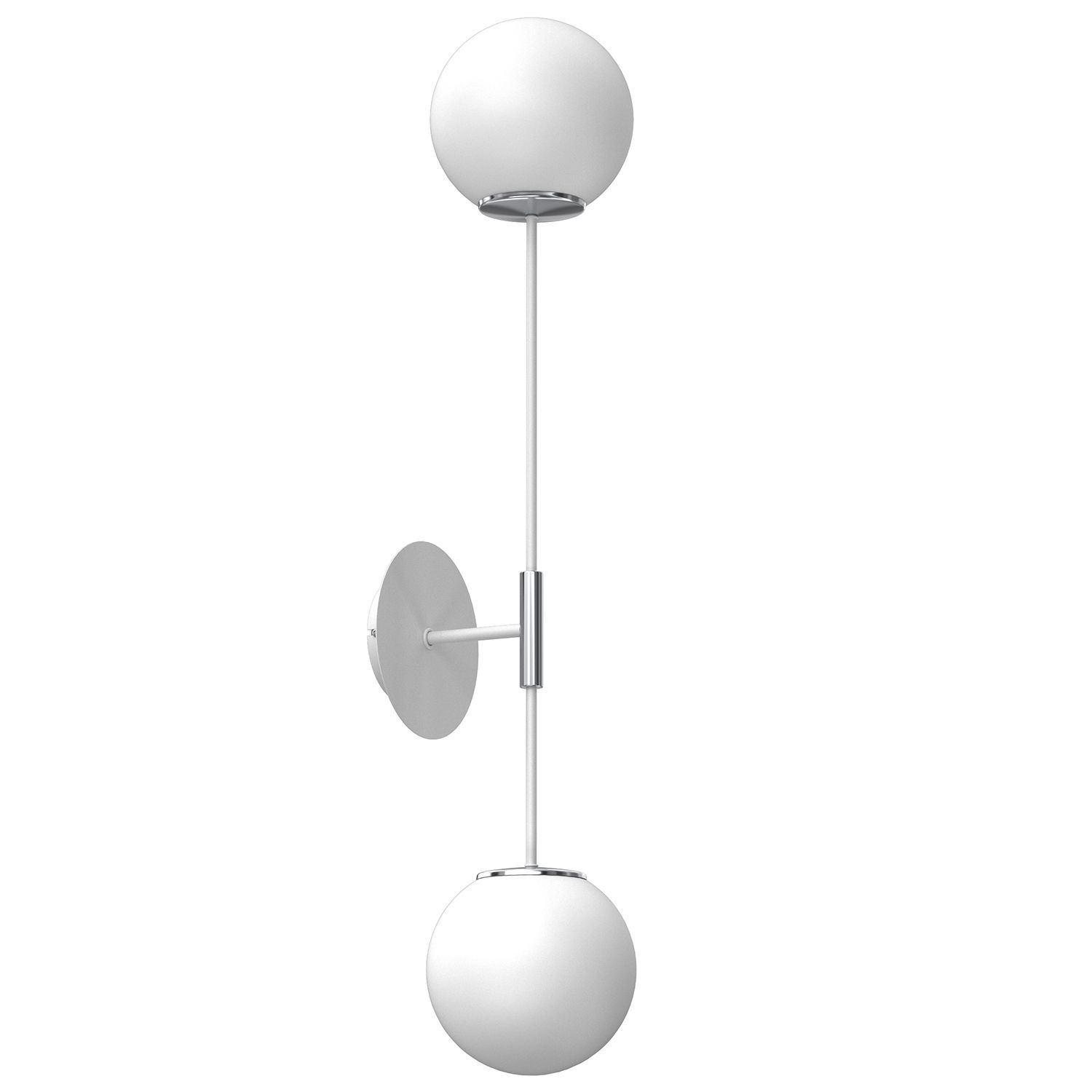 Applique verre métal chrome blanc H:80 cm E27 boules