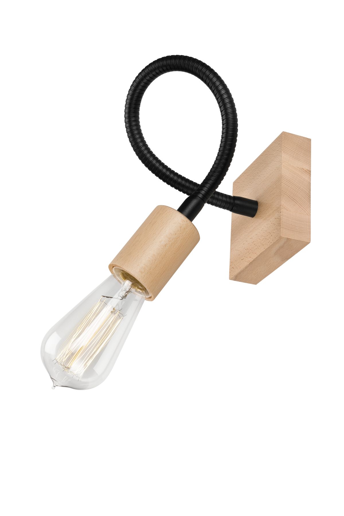 Wandleuchte Modern Holz Schwarz flexibel Lampe