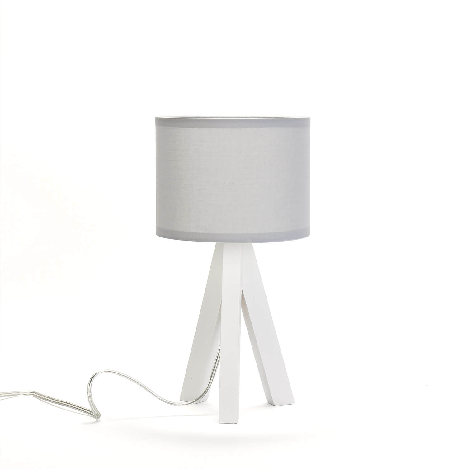 Lampe de table scandinave Gris Blanc Tripode E14