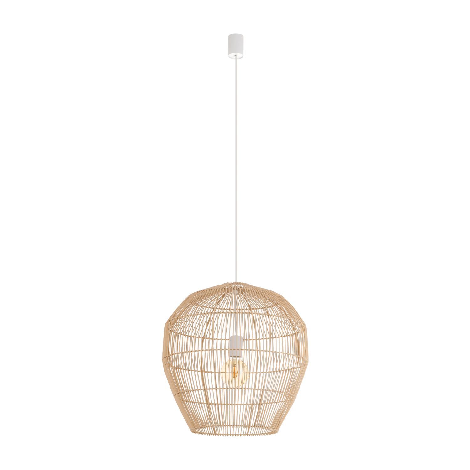 Suspension E27 Bambou naturel L:50 cm réglable en hauteur