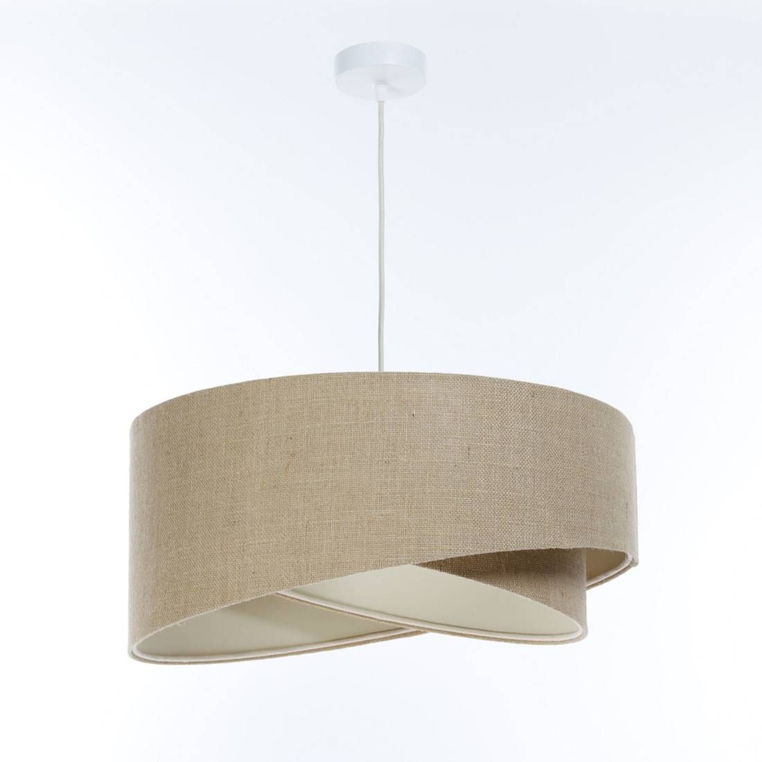 Lampe à suspendre Nature E27 ronde Ø 60 cm Tissu Moderne ajustable