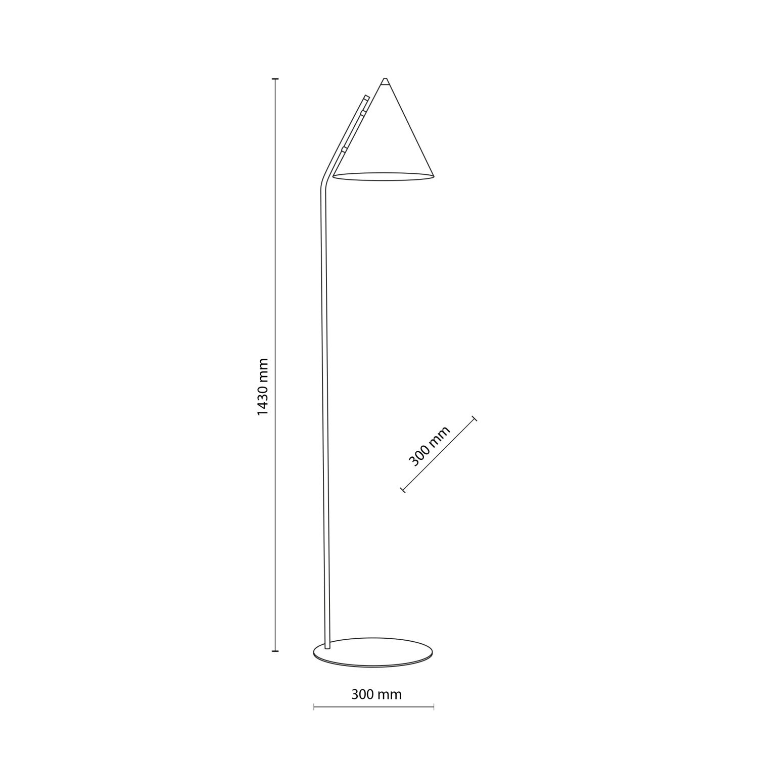 Lampadaire Noir Métal 145 cm petit E27 Rétro CODY