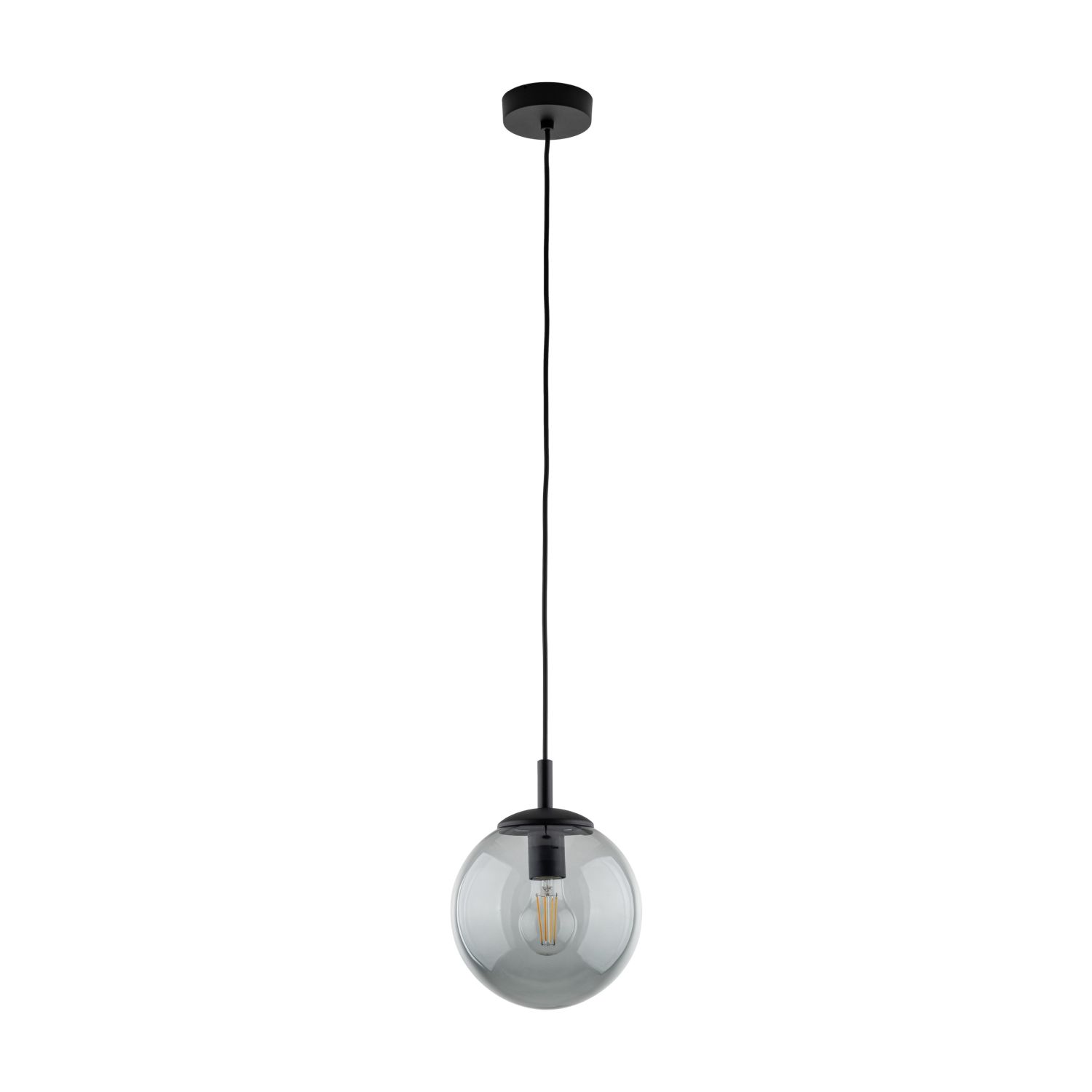 Suspension verre Boule Ø 30 cm Noir Gris E27 BRYCE