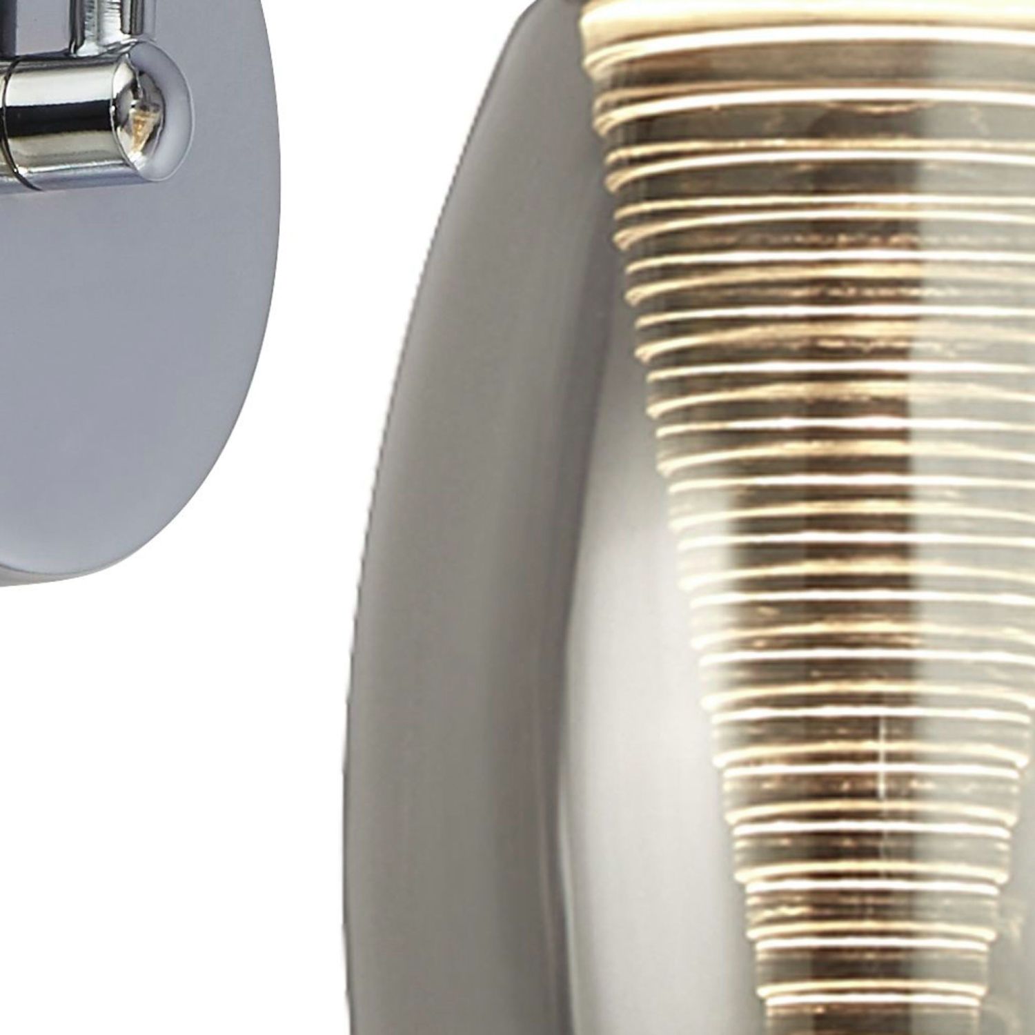 LED Wandlampe mit Schalter Rauchglas 3000 K 202 lm