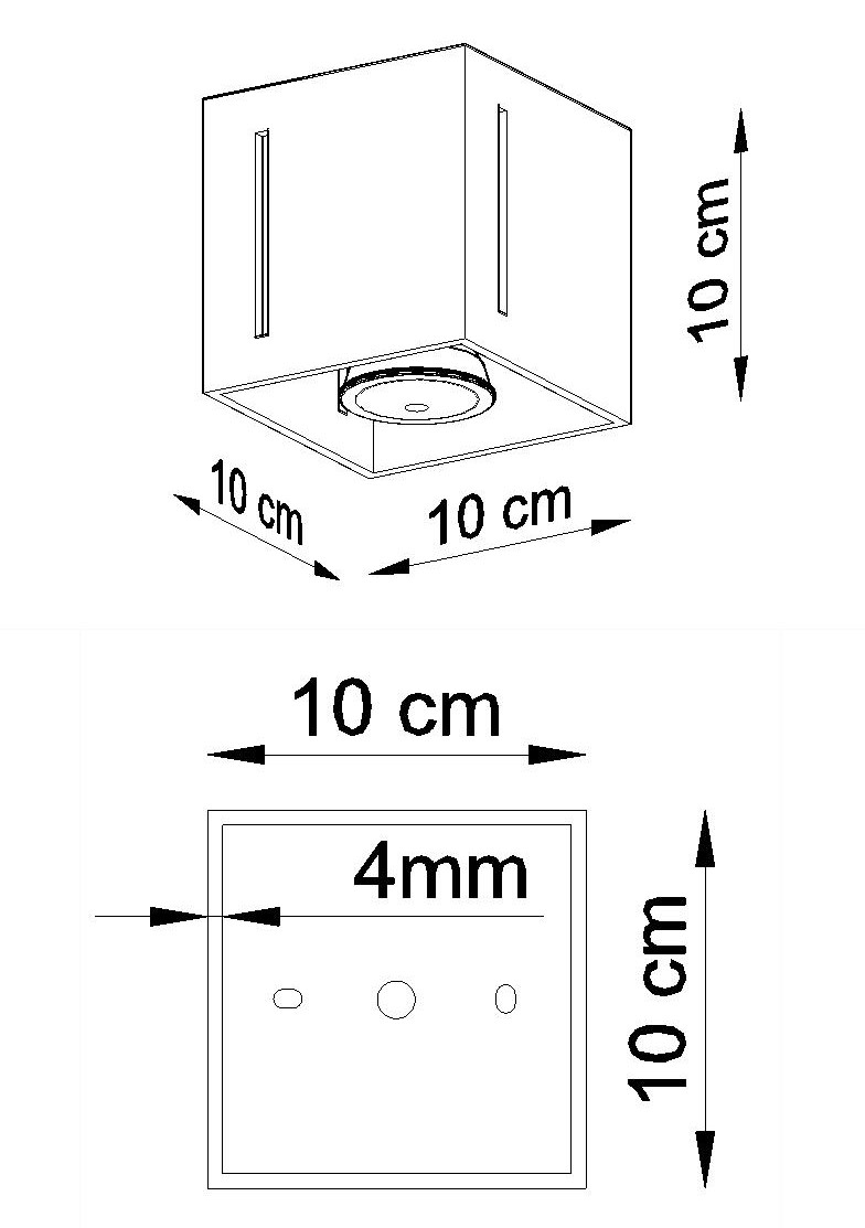 Deckenleuchte Grau quadratisch Würfel B:10cm G9