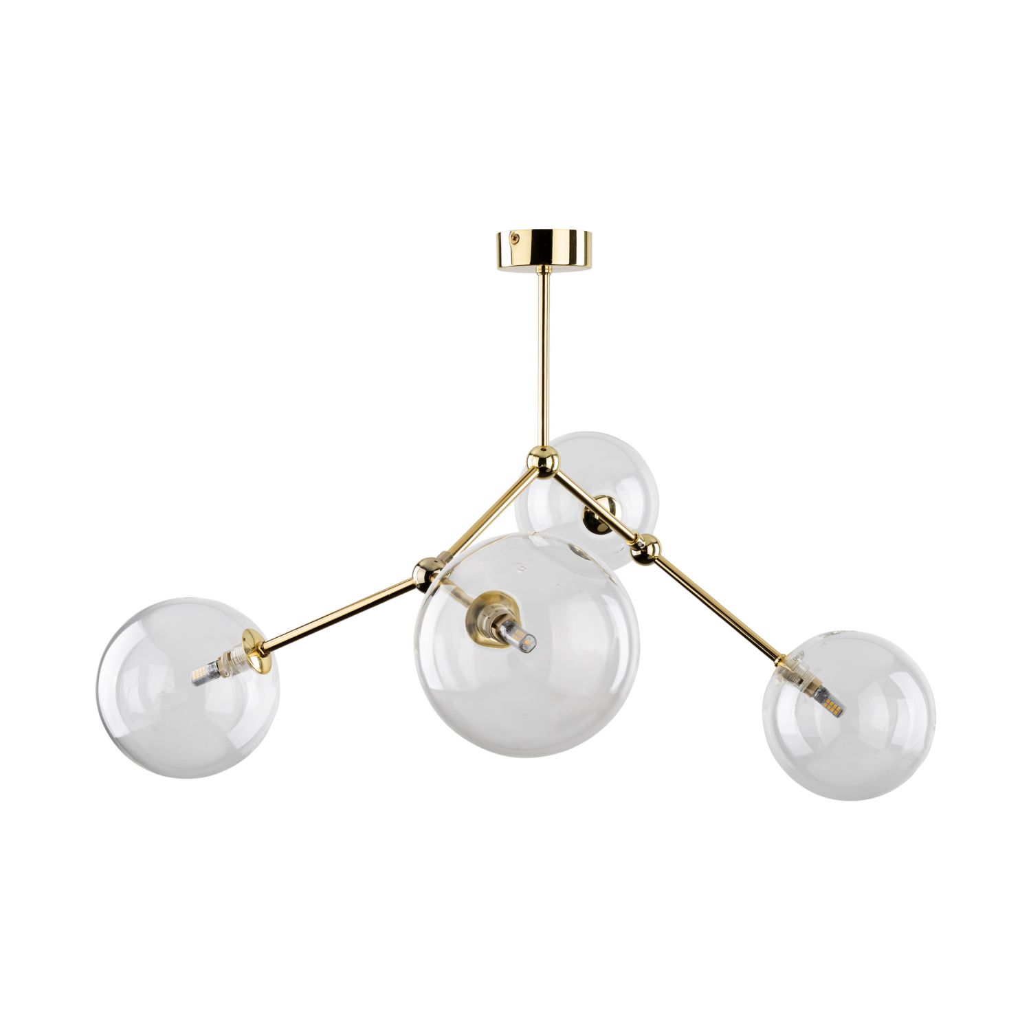 Deckenlampe Glas Metall 74 cm lang in Gold 4x G9 VINZA