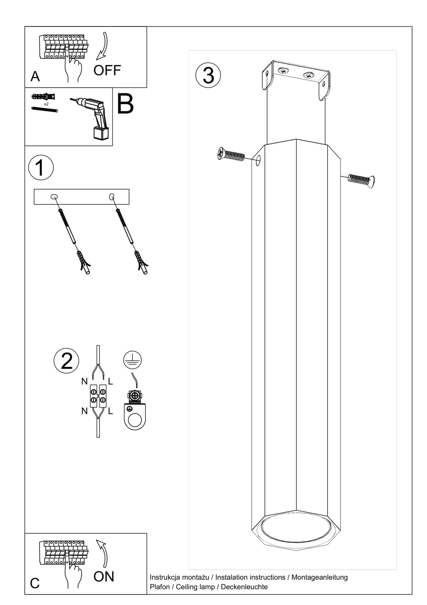 Spot de plafond bois H : 30 cm étroit GU10 faible éblouissement Moderne