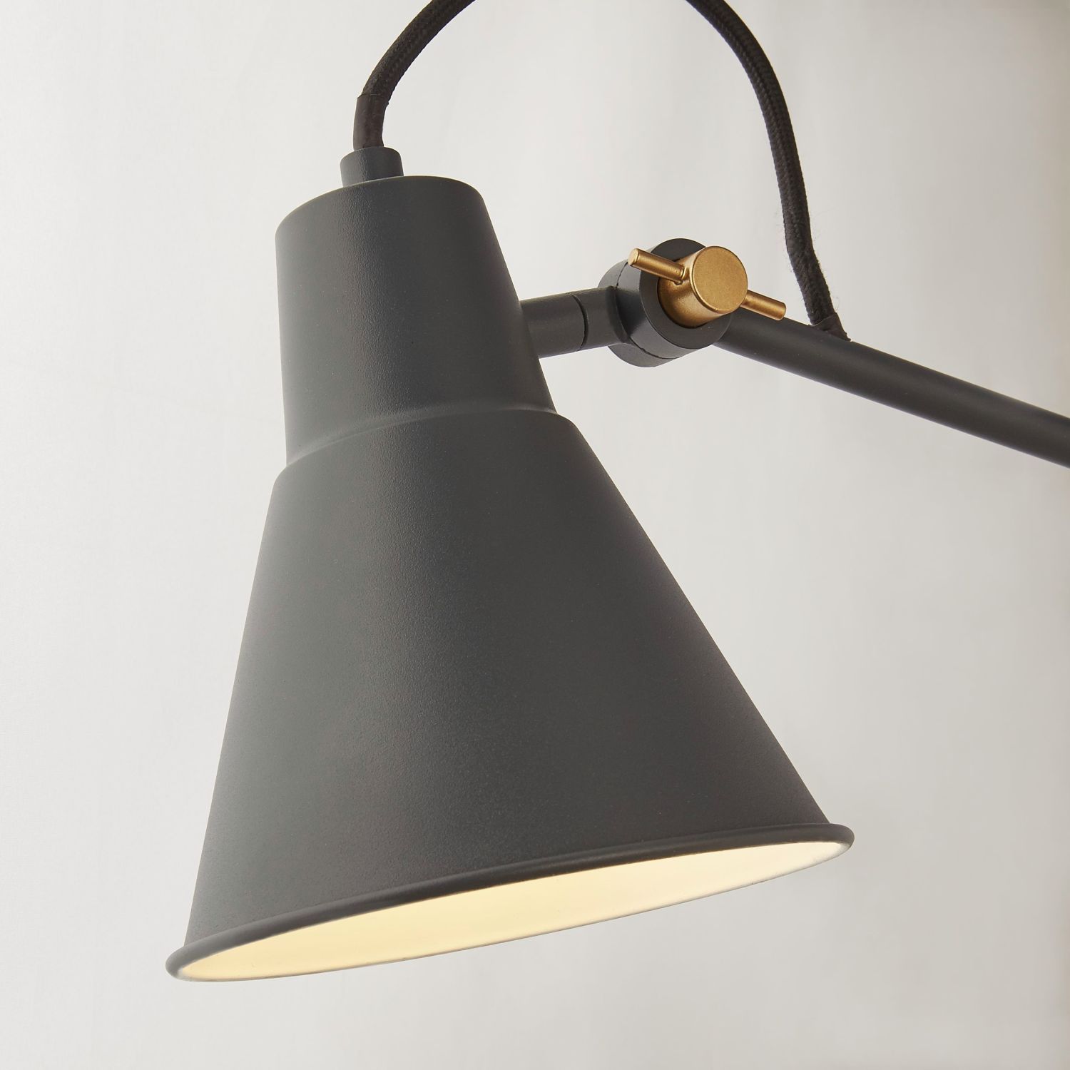 Wandlampe mit Schalter Gelenk verstellbar Grau Metall