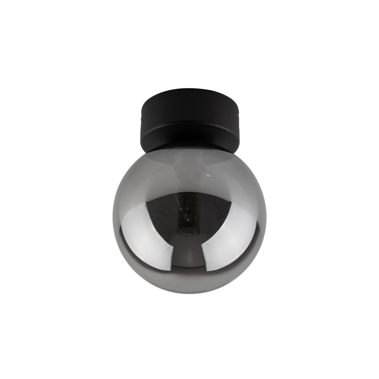 Deckenlampe rund Ø 12 cm H: 15 cm klein Rauchglas G9 Kugel