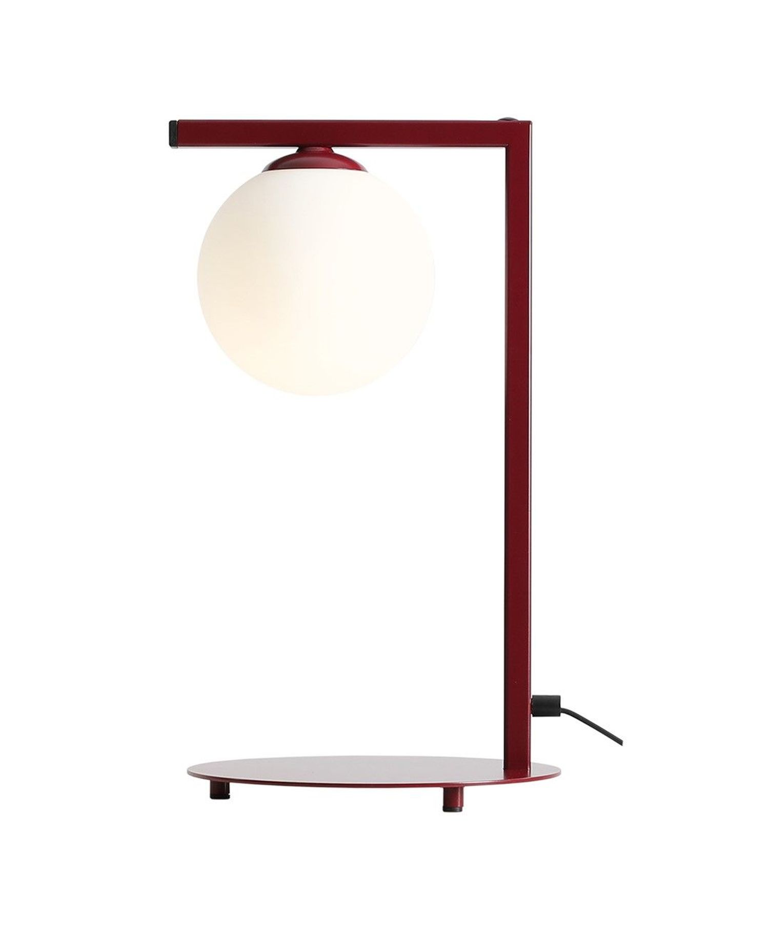 Petite lampe de table Rouge Blanc Verre Boule 49 cm confortable