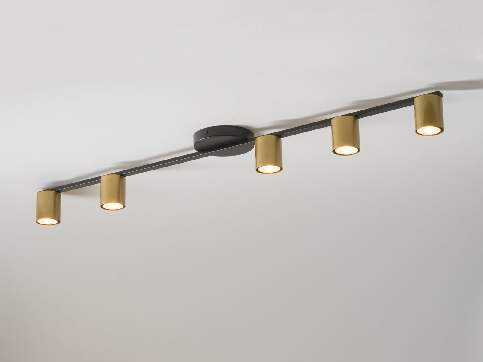 Deckenlampe Gold Schwarz 5-flammig 110 cm stylisch
