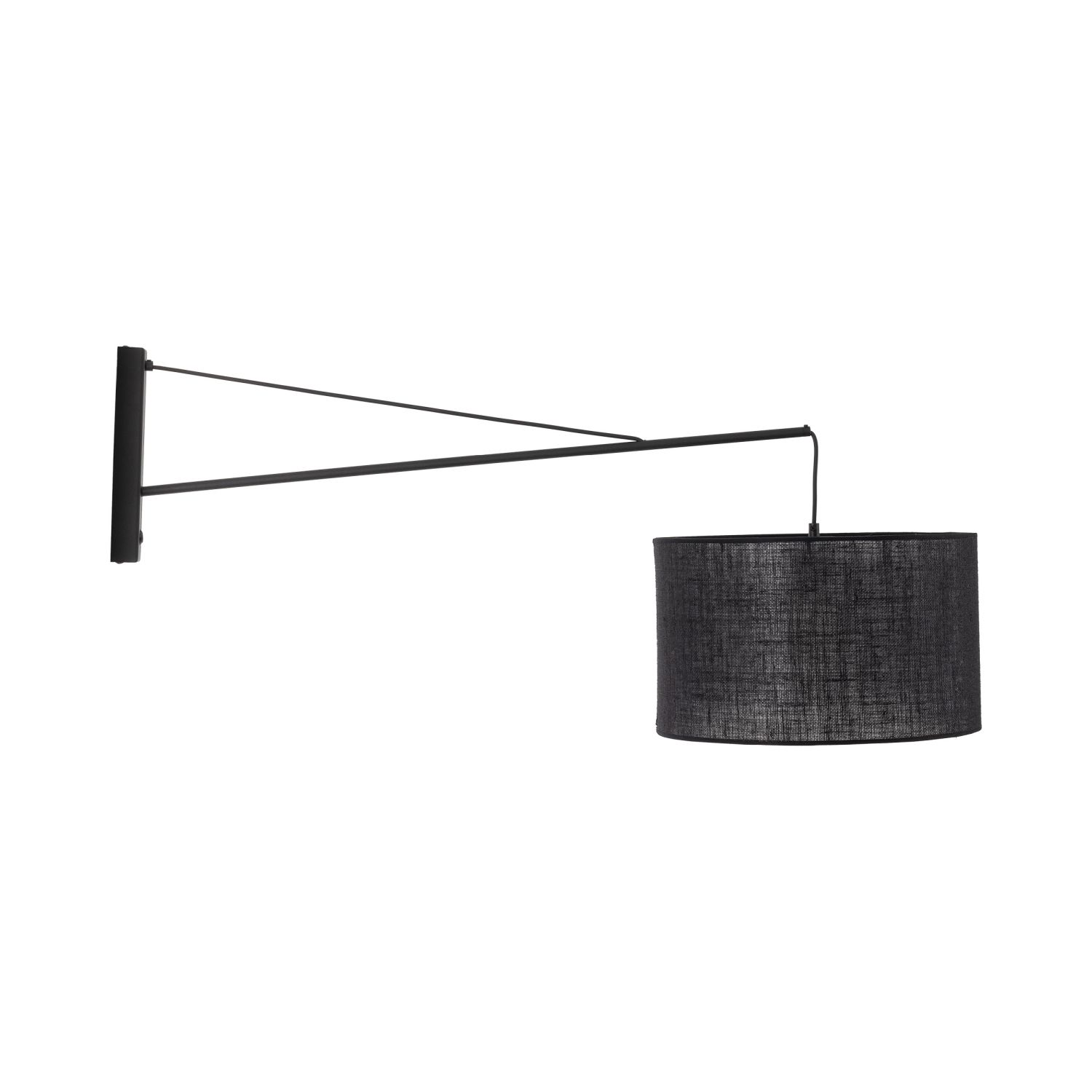 Wandlampe groß T: 1 m B: 38 cm XXL Schwarz E27 Metall Stoff