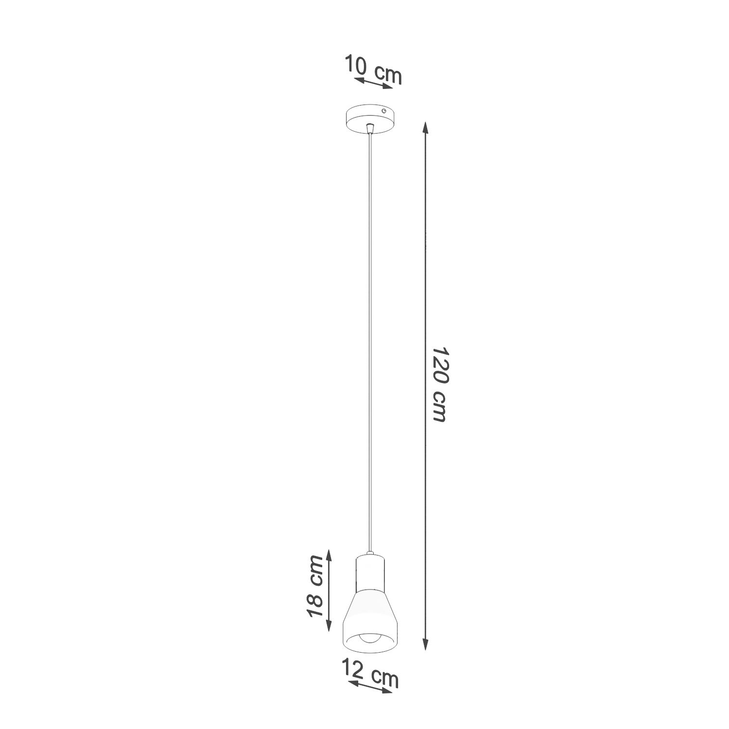 Lampe à suspendre Noir Béton Bois Scandinave Ø 12 cm