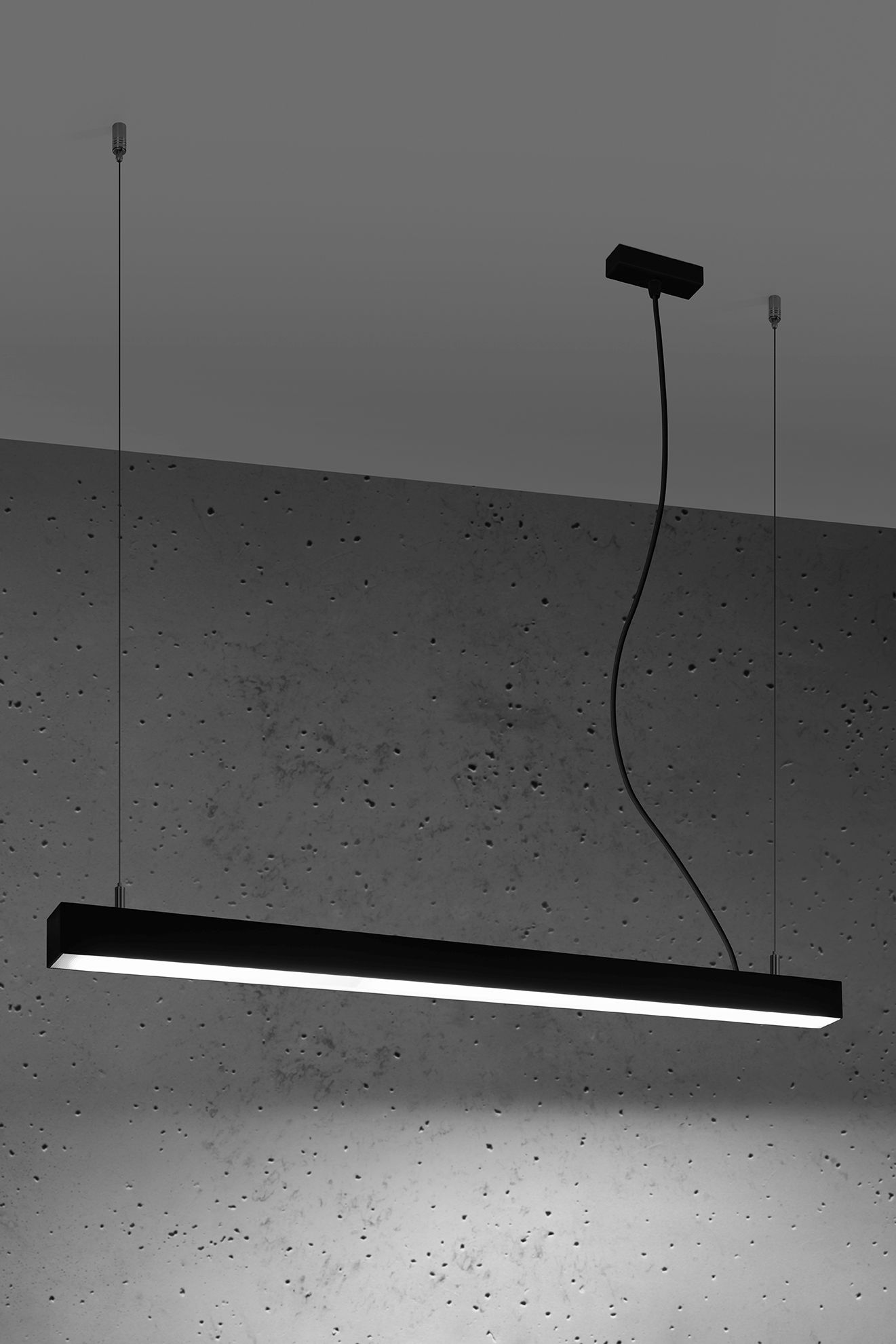 LED Hängelampe Esstisch 90 cm lang 4000 K Schwarz