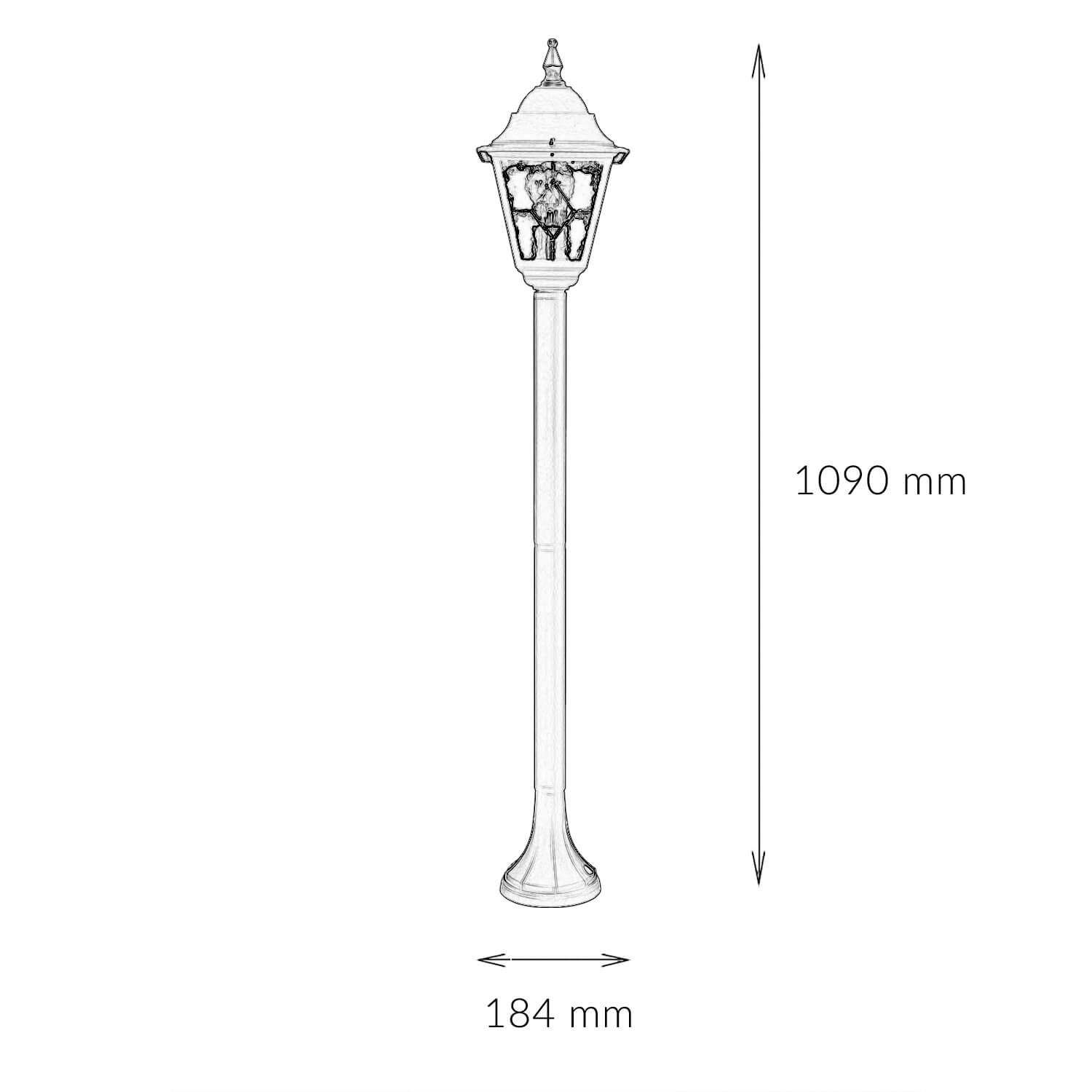 Lampe d'allée noire résistante aux intempéries H:109cm LEADWORTH