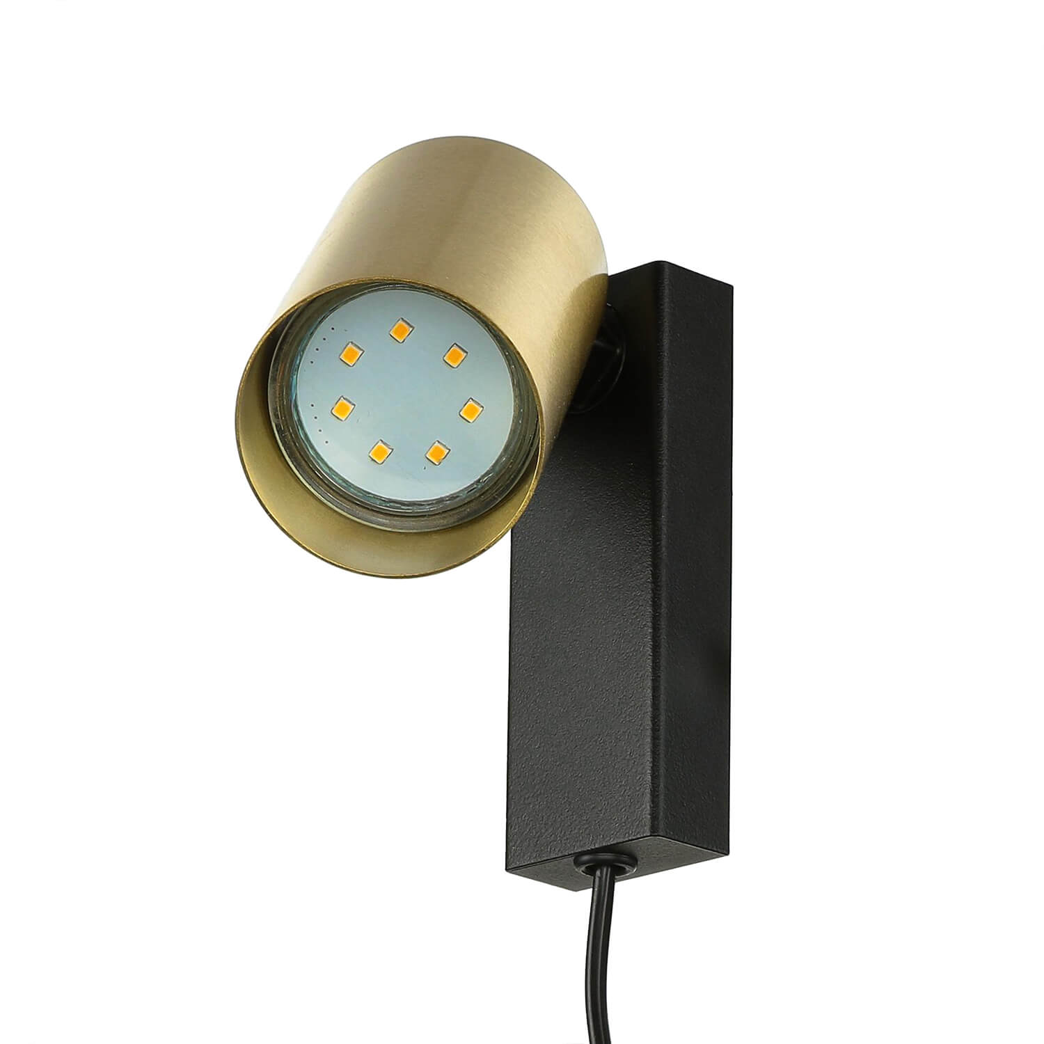 Wandlampe mit Schalter Kabel Messing GU10 verstellbar
