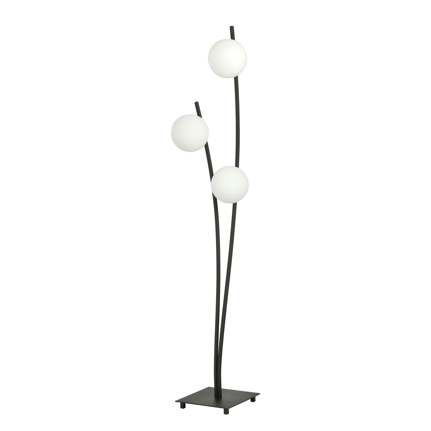 Stehlampe Schwarz Weiß 150 cm klein Metall Glas E14 3-flammig