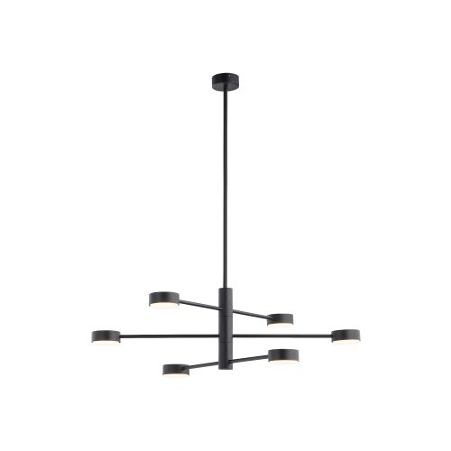 Plafonnier noir métal pivotant H:85cm 6x GX53