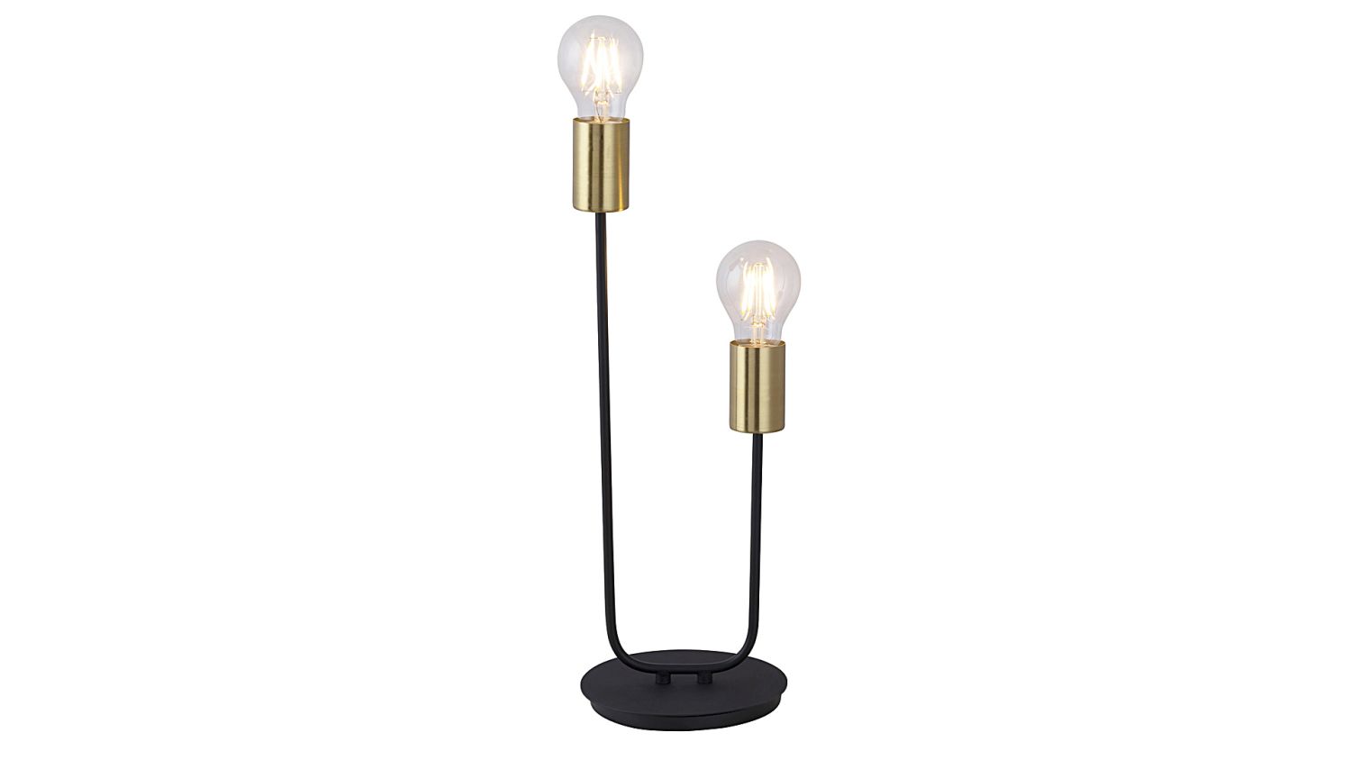 Nachttischlampe Schwarz Gold E27 2-flmg dekorativ