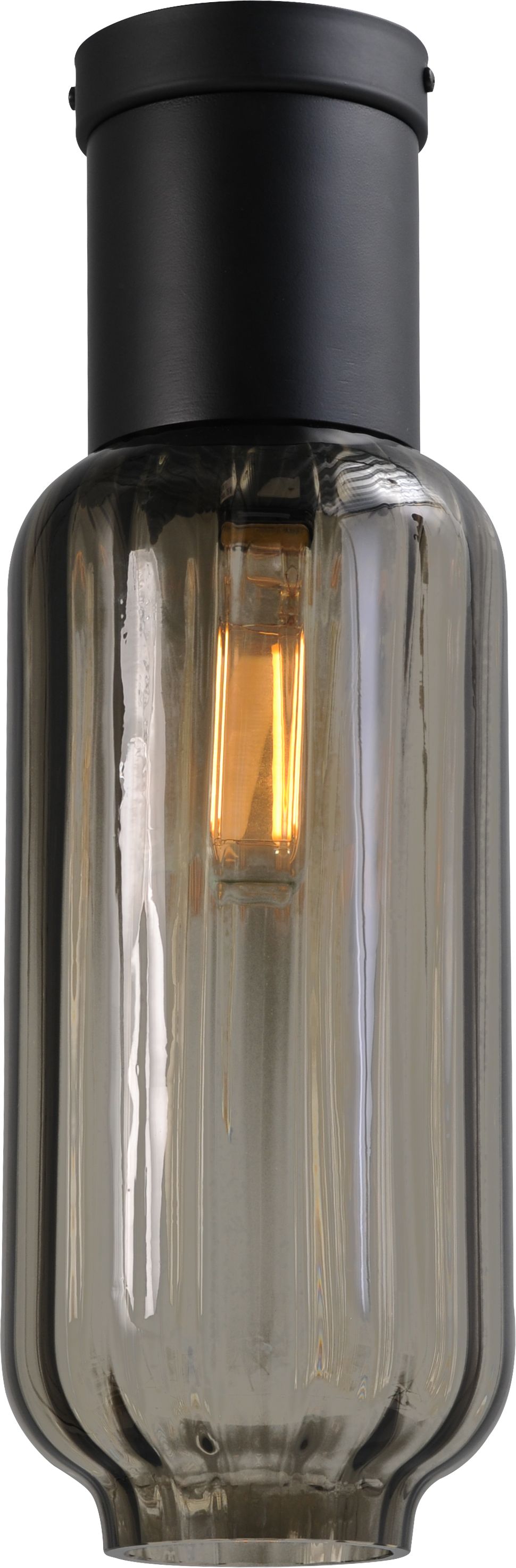 Deckenlampe Rauchglas Metall E27 Ø 15 cm ELYA