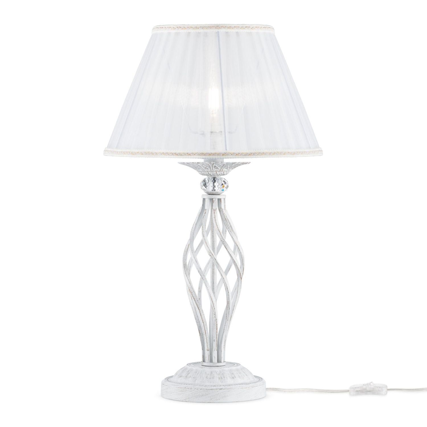 Lampe de chevet métal tissu E14 56 cm rond Classique