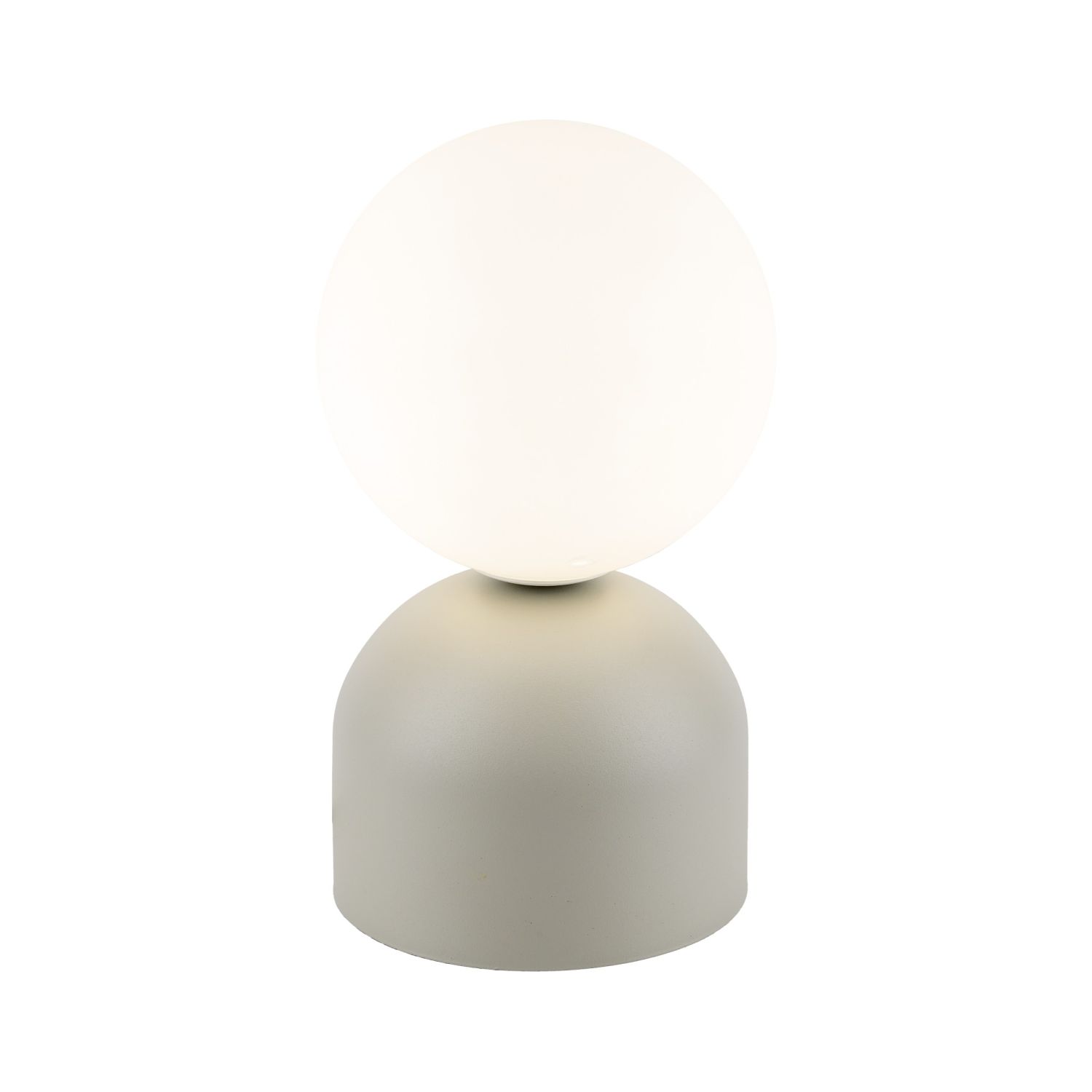 Petite lampe de table H : 21 cm Ø 12 cm Beige Blanc Métal Verre G9