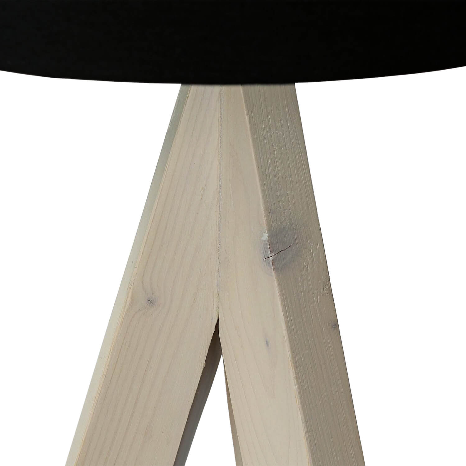 Kleine Tischlampe Holz Stoff H:31cm Ø17cm modern