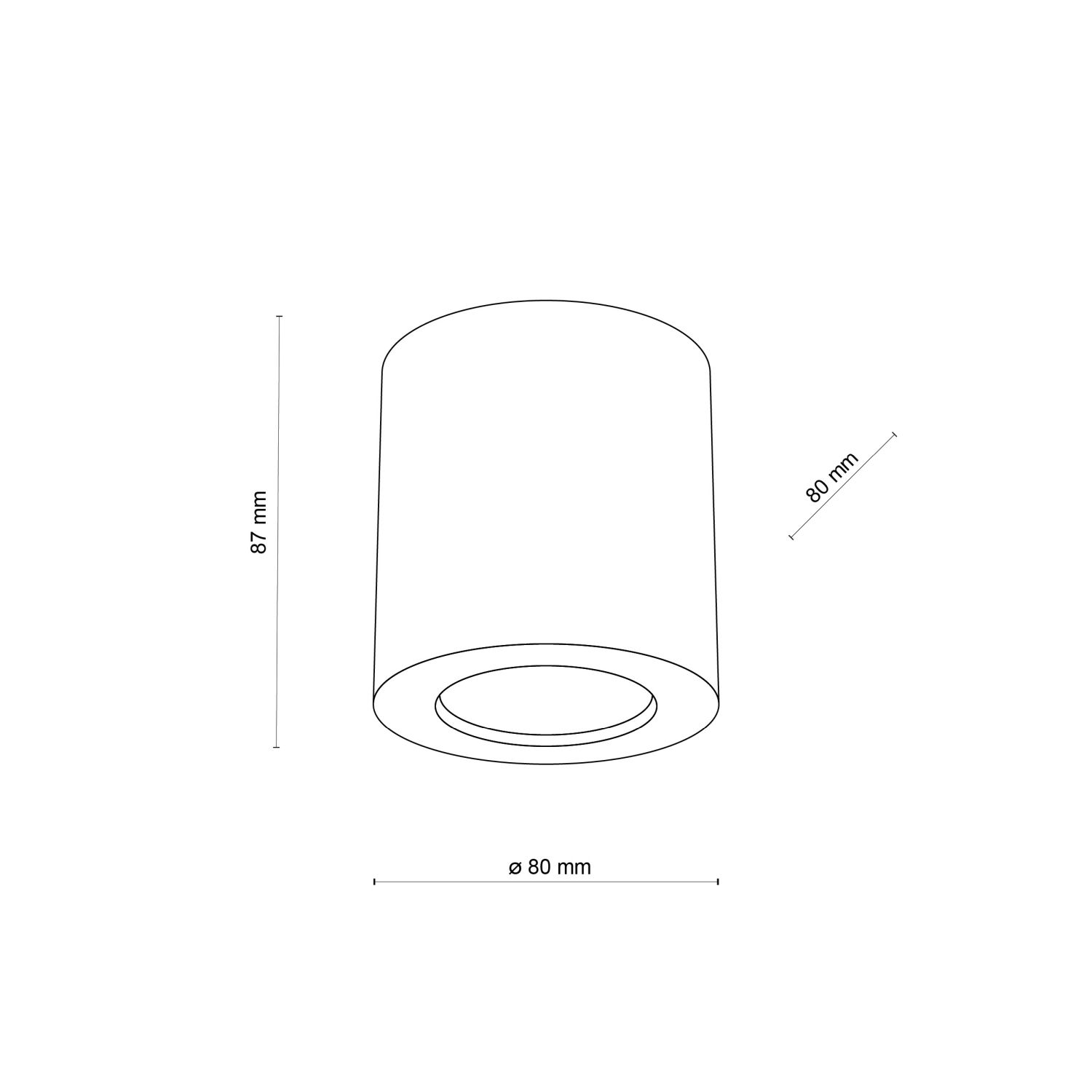 Deckenspot Holz GU10 Ø 8 cm rund H: 8,5 cm in Buche