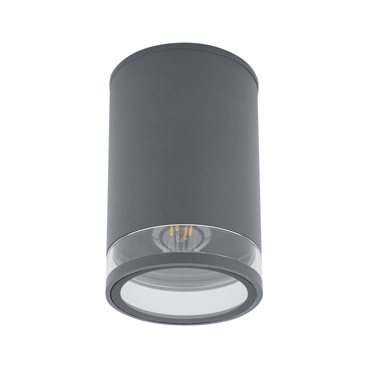 Deckenlampe außen IP44 Ø 11 cm klein Grau für E27