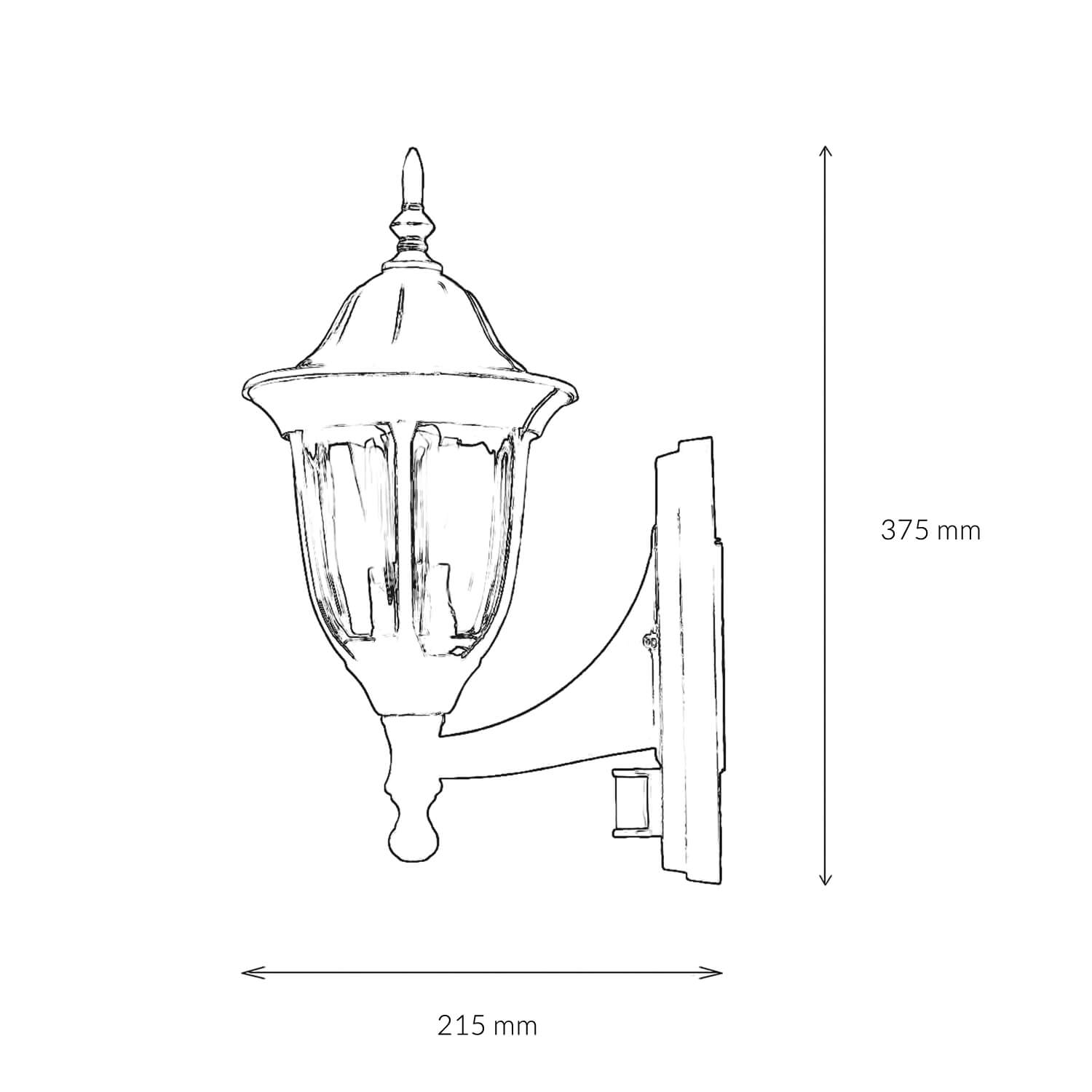 Lampe d'extérieur avec détecteur de mouvement Or antique mur MILANO