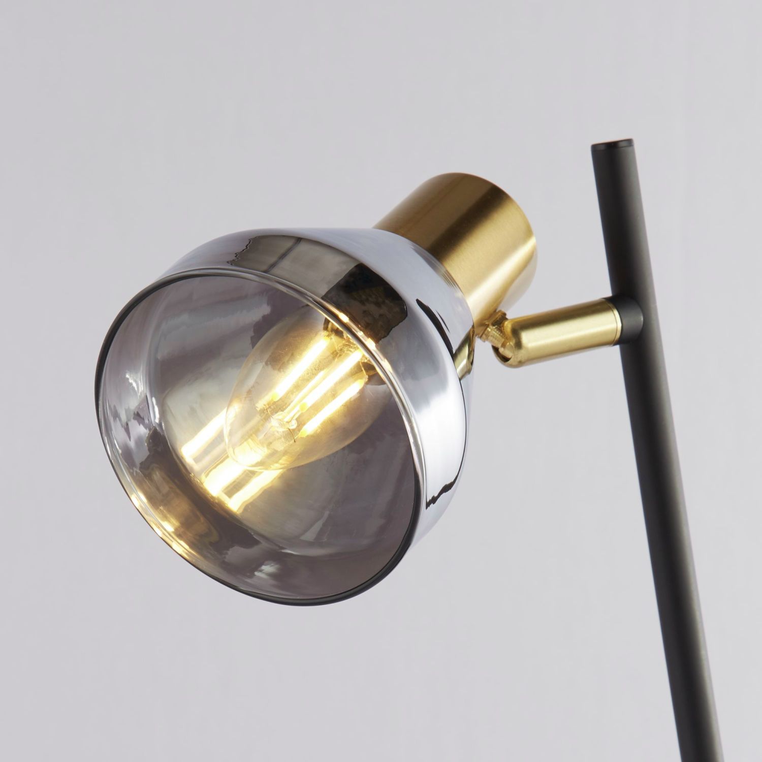 Schreibtischlampe verstellbar 42 cm E14 Rauchglas Metall