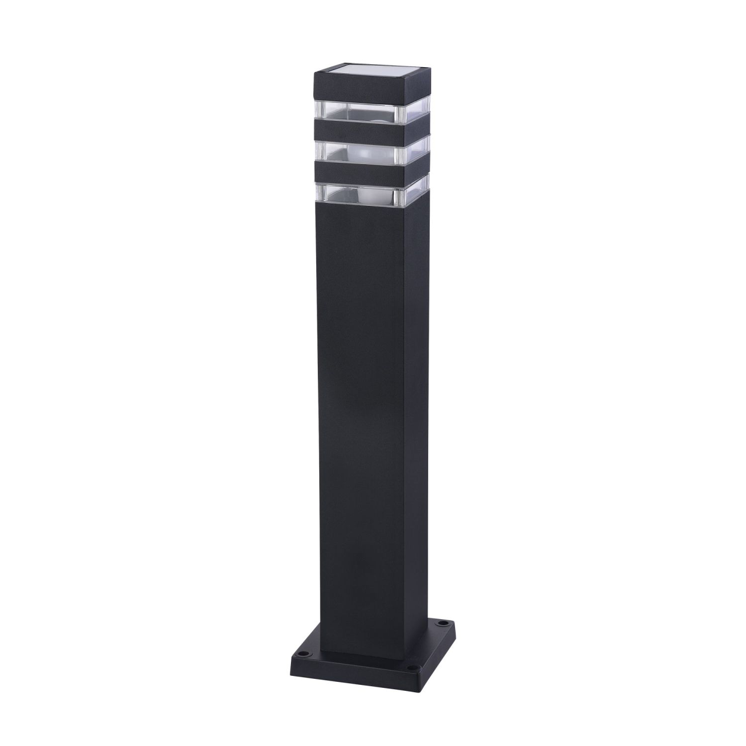 Borne d'éclairage aluminium 61 cm IP54 noir E27 carré