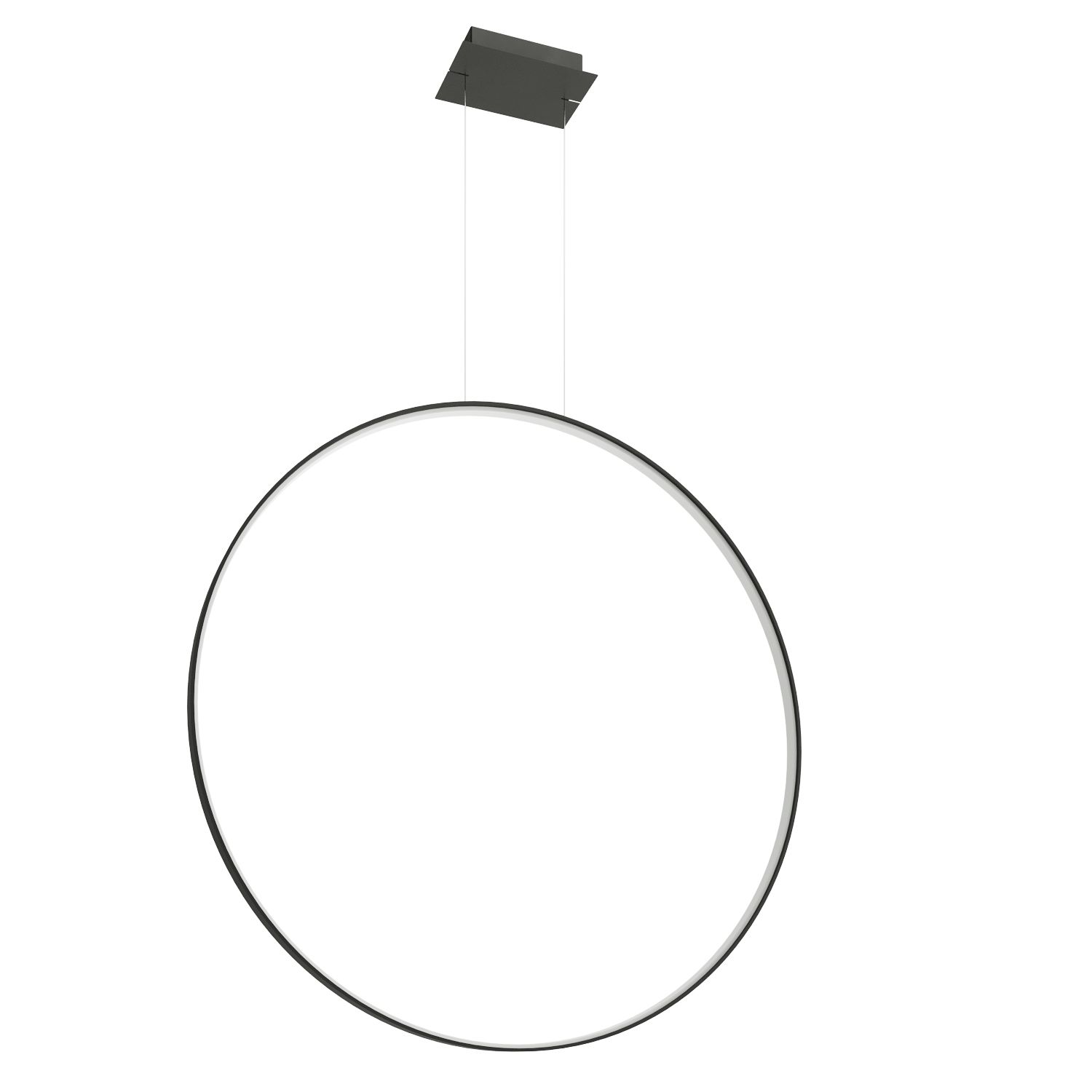 Lampe LED à suspendre Noir Ø 110 cm 4000 K Anneau Métal