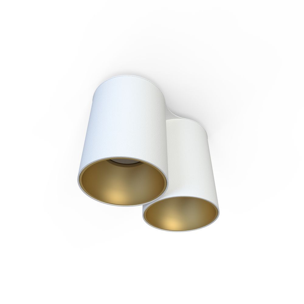 Kleine Deckenlampe Weiß Gold H:13cm 2x GU10 kompakt