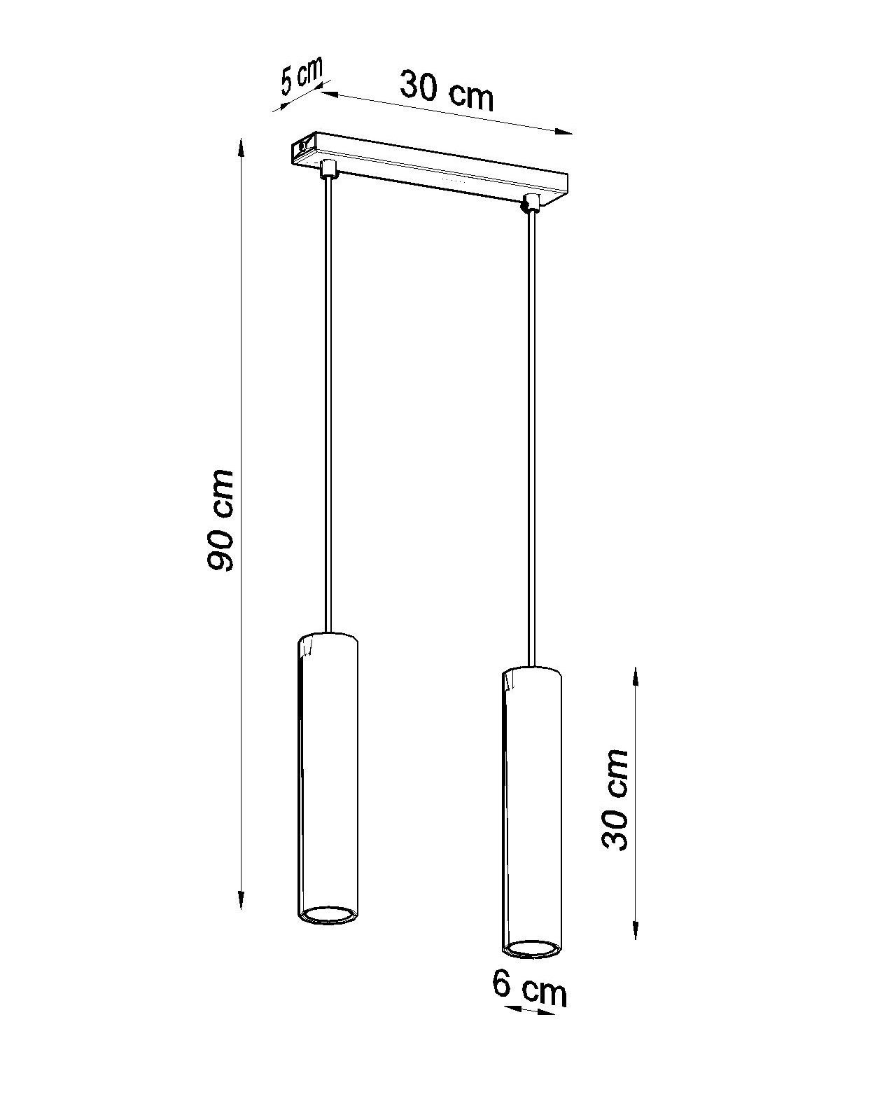 Suspension blanche à 2 flammes GU10 réglable en hauteur