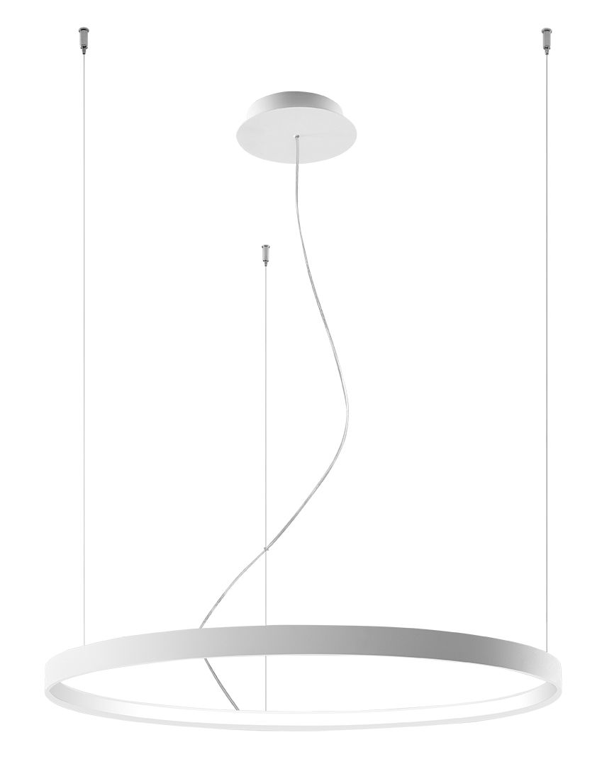 Lustre LED Blanc Métal Ø 78 cm Anneau faible éblouissement 3000 K